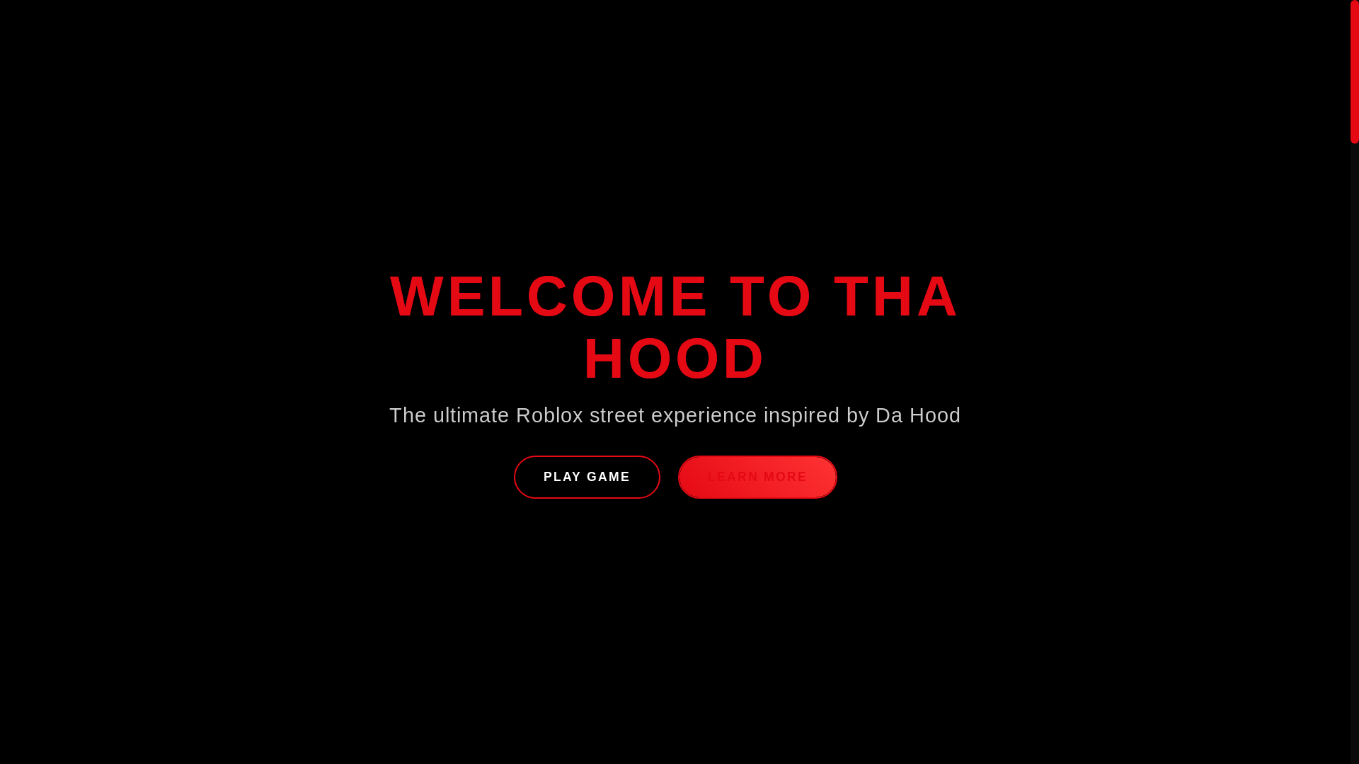 website screenshot of https://thahood.lol/