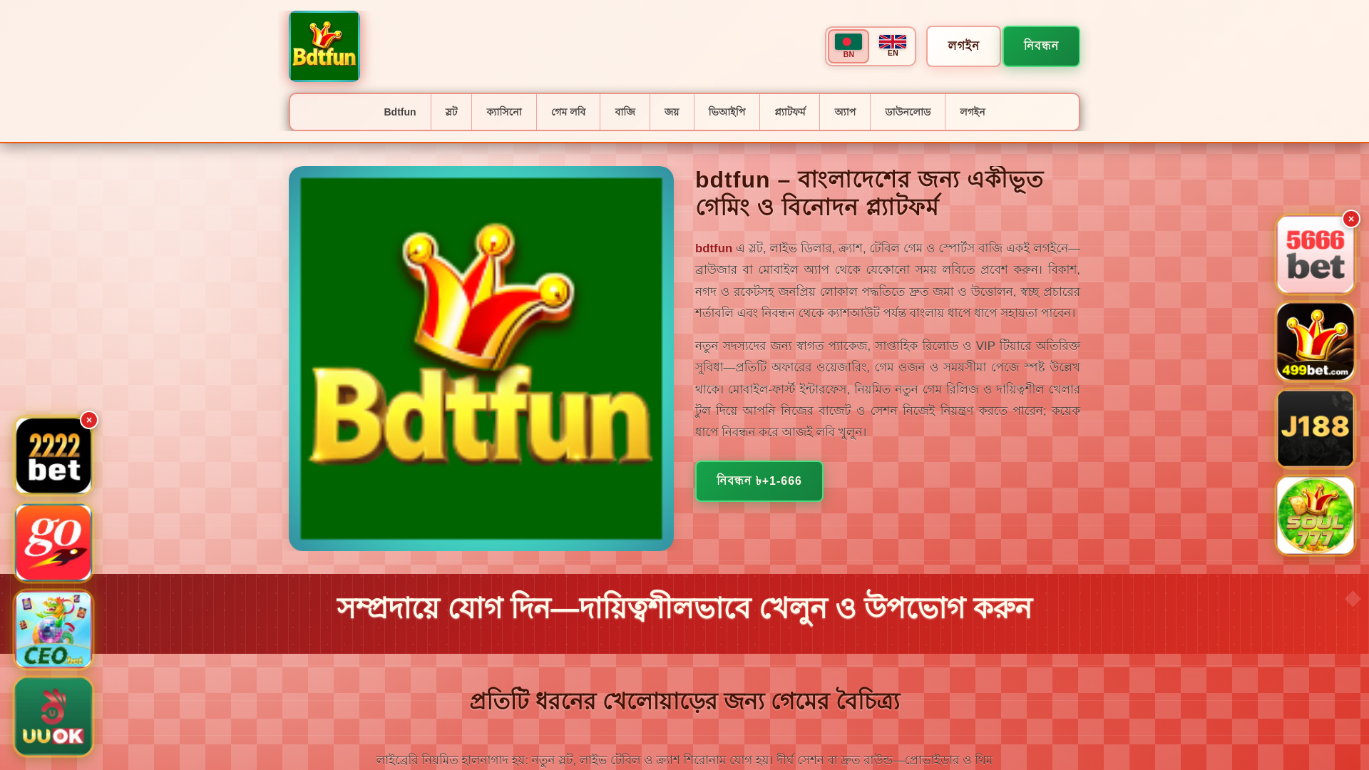 website screenshot of https://bdtfuntin.com/