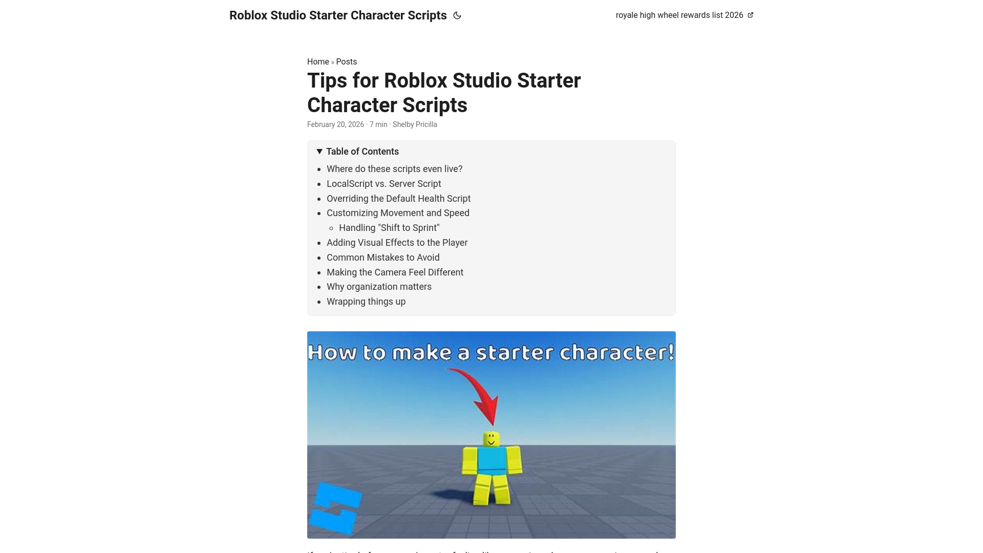 website screenshot of https://roblox-studio-starter-character-scripts.pages.dev/