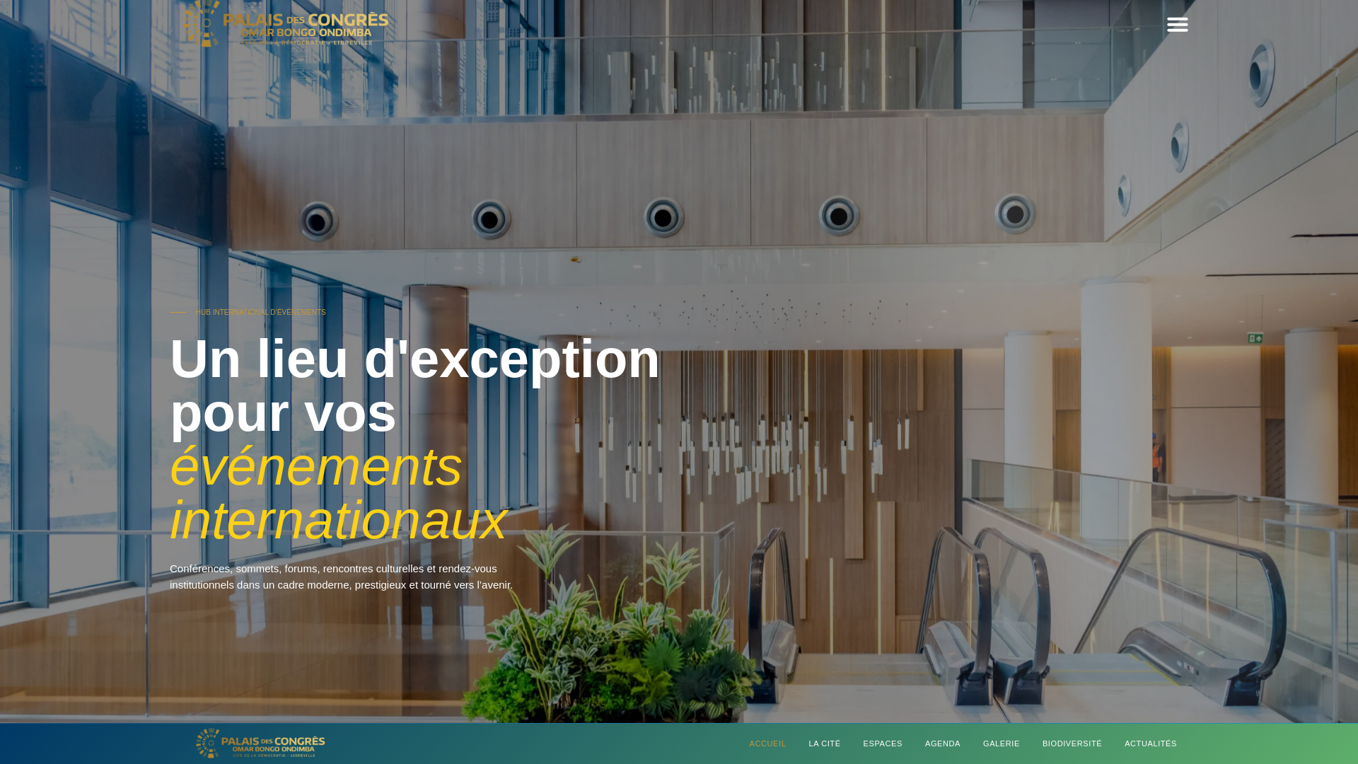 website screenshot of https://palaiscongreslibreville.ga/