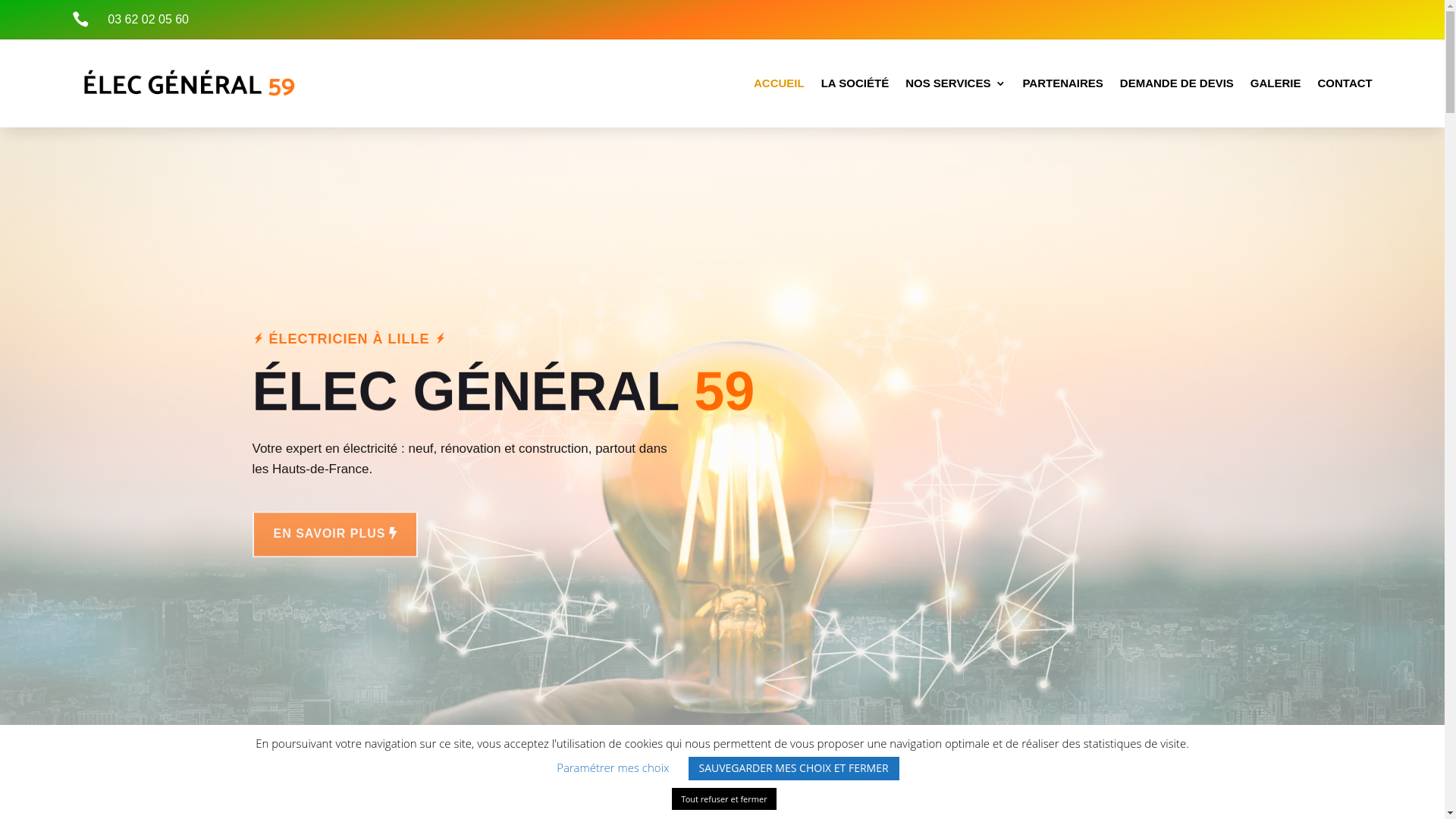 website screenshot of https://elec-general-59.fr/