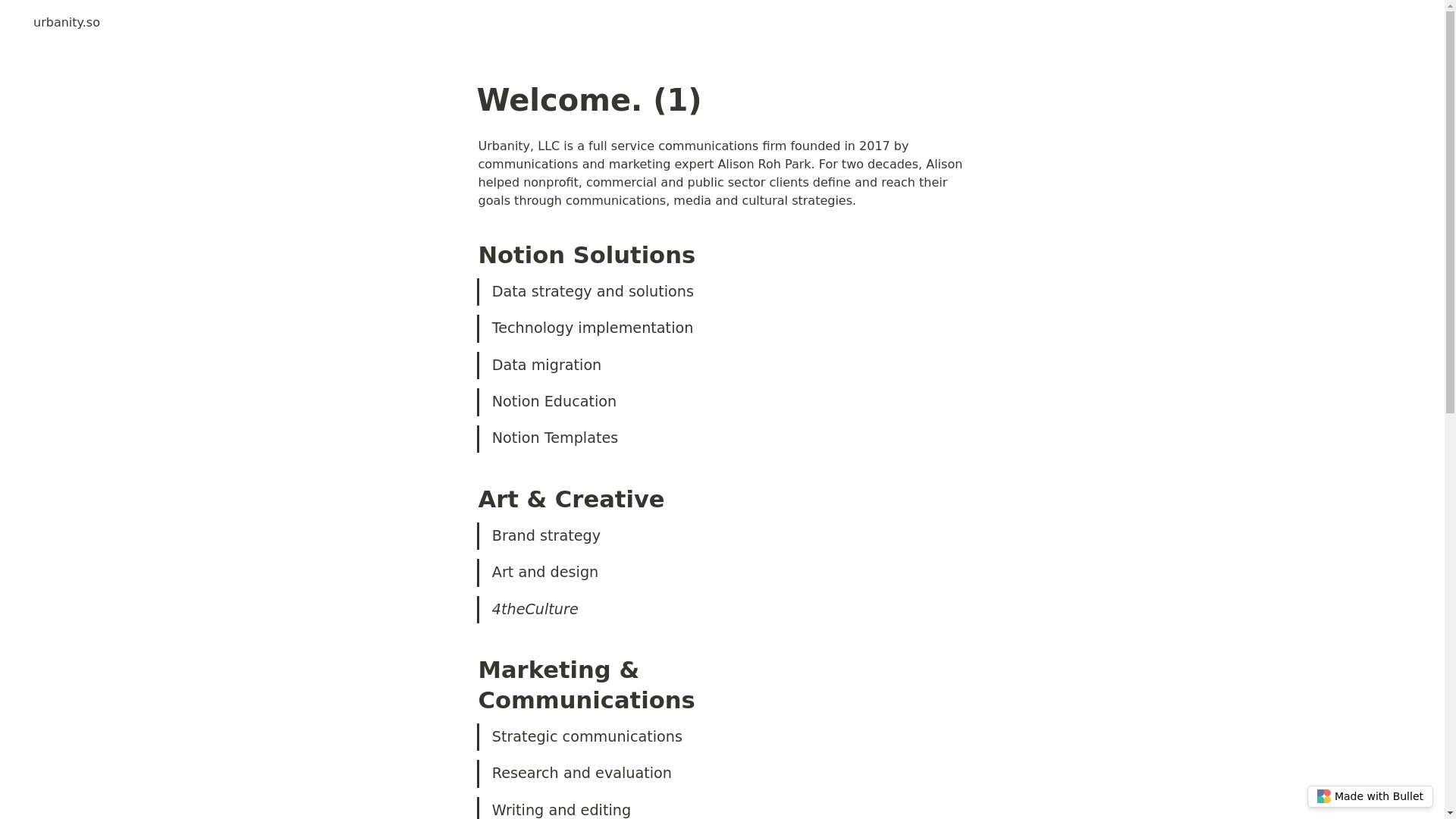website screenshot of https://urbanity-bullet.pages.dev/