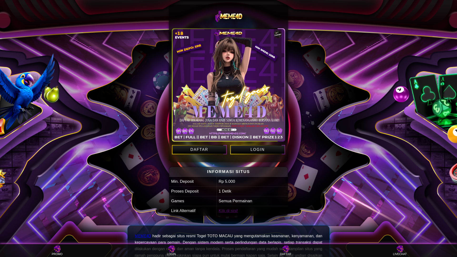 website screenshot of https://meme4d-situs-resmi-toto-macau.pages.dev/