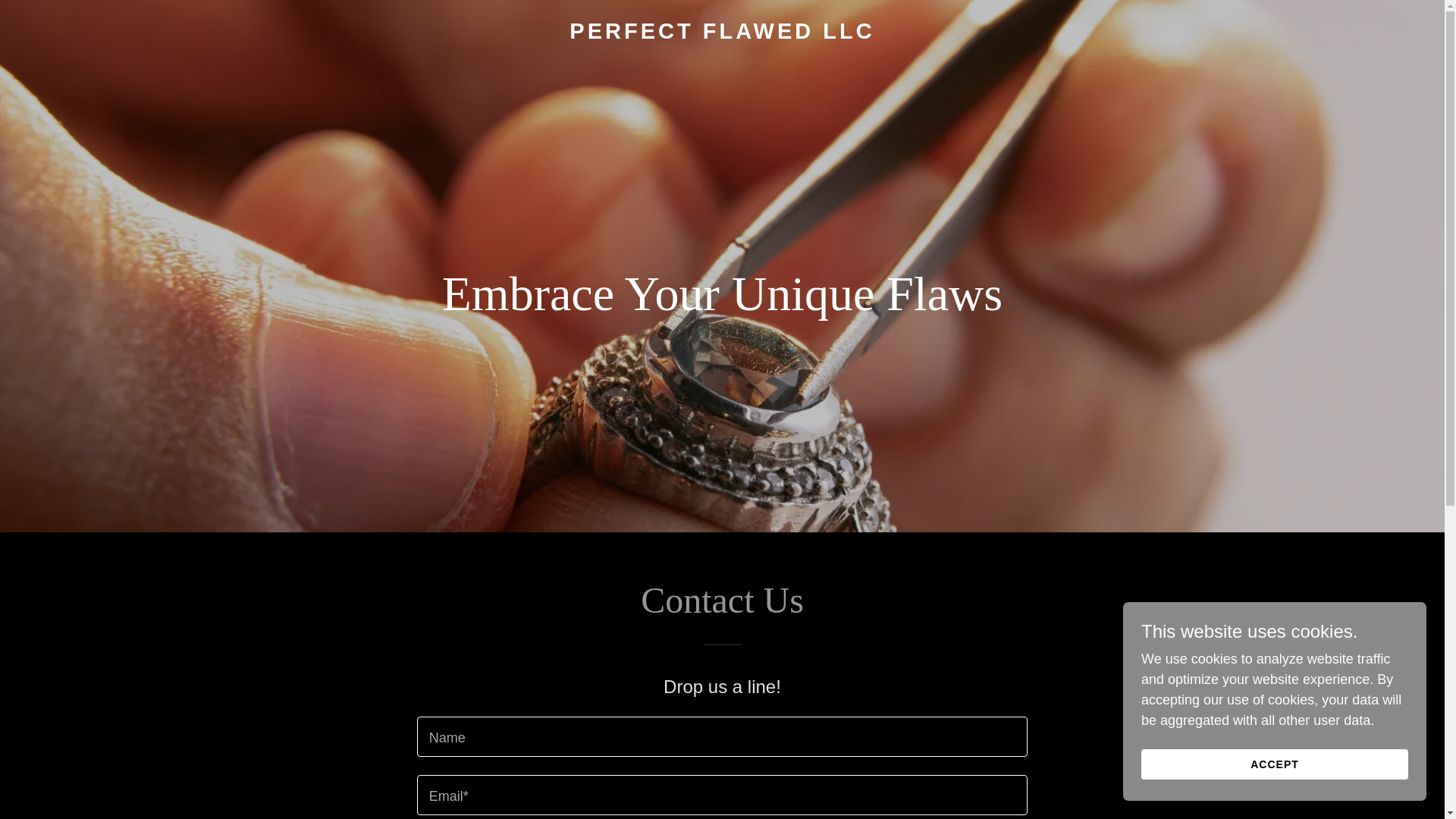 website screenshot of https://perfectflawedllc.com/