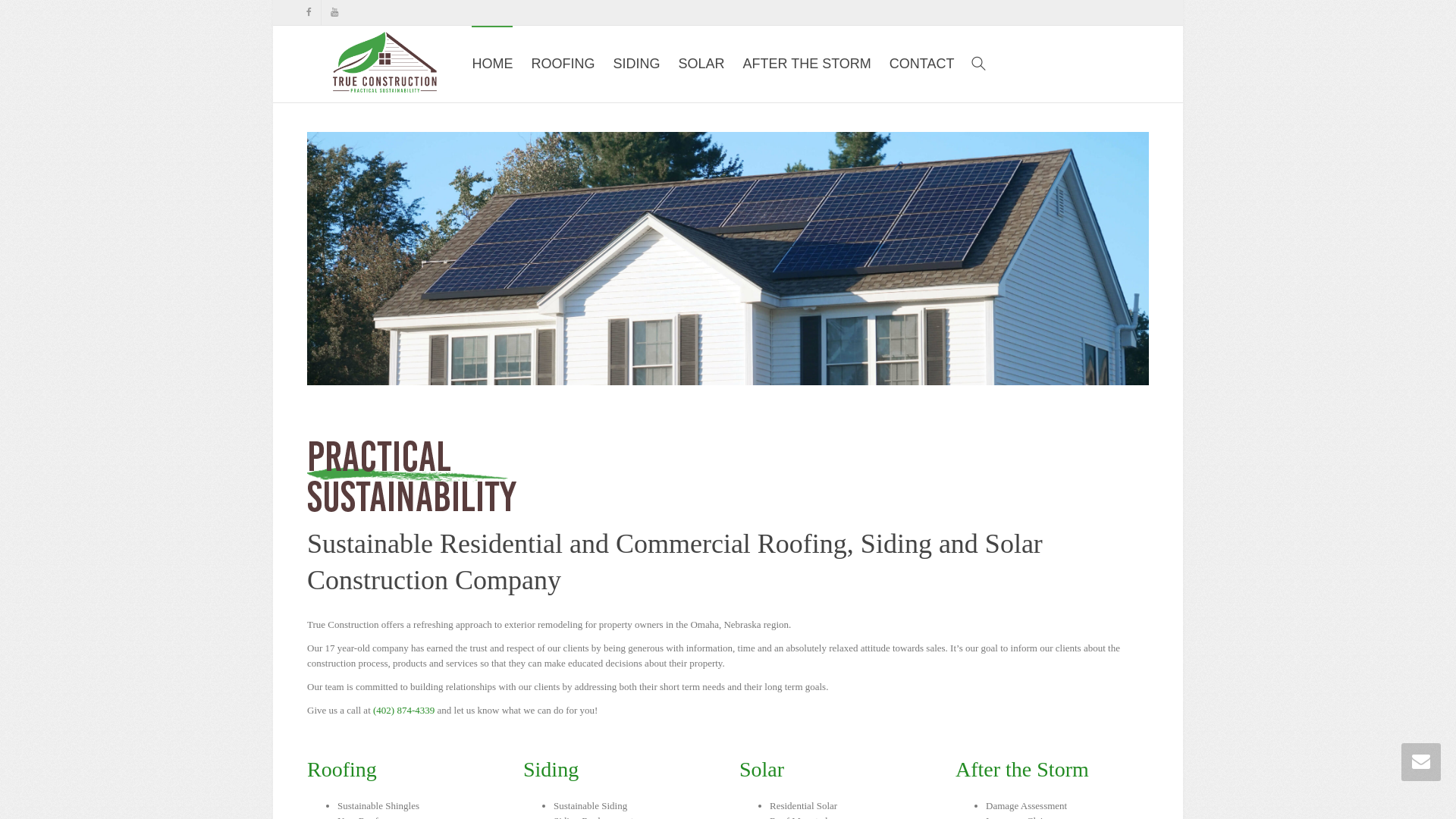 website screenshot of https://trueconstructionomaha.net/
