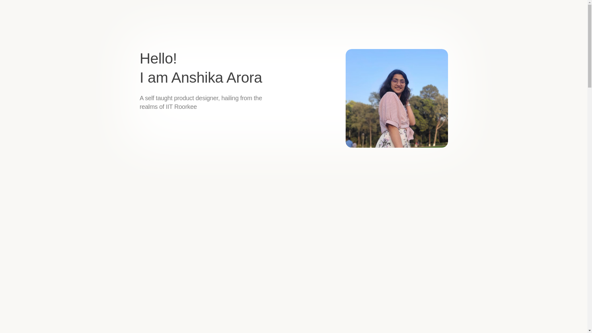 website screenshot of https://anshikaarora.com/