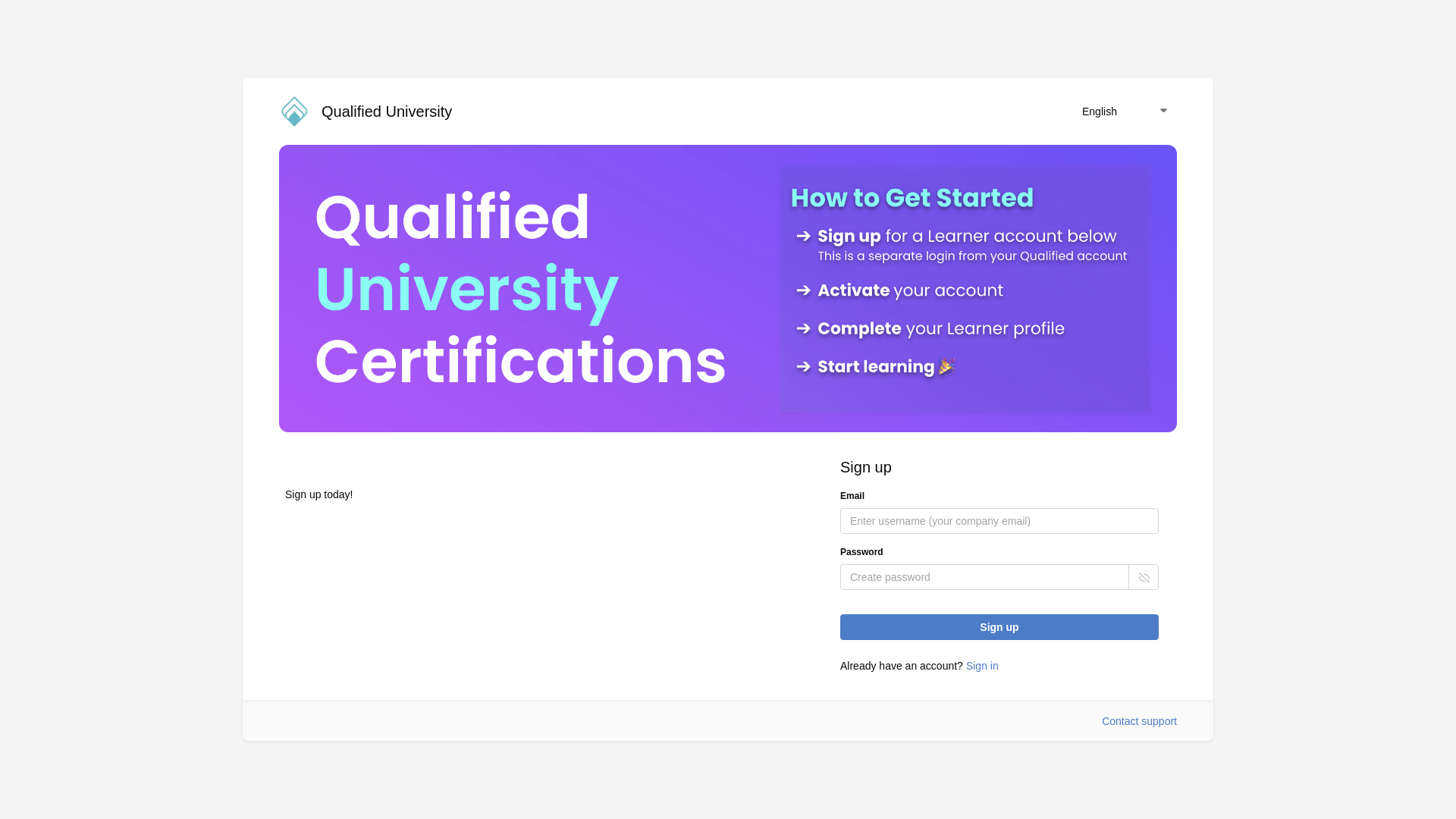 website screenshot of https://qualified.mindtickle.com/signup