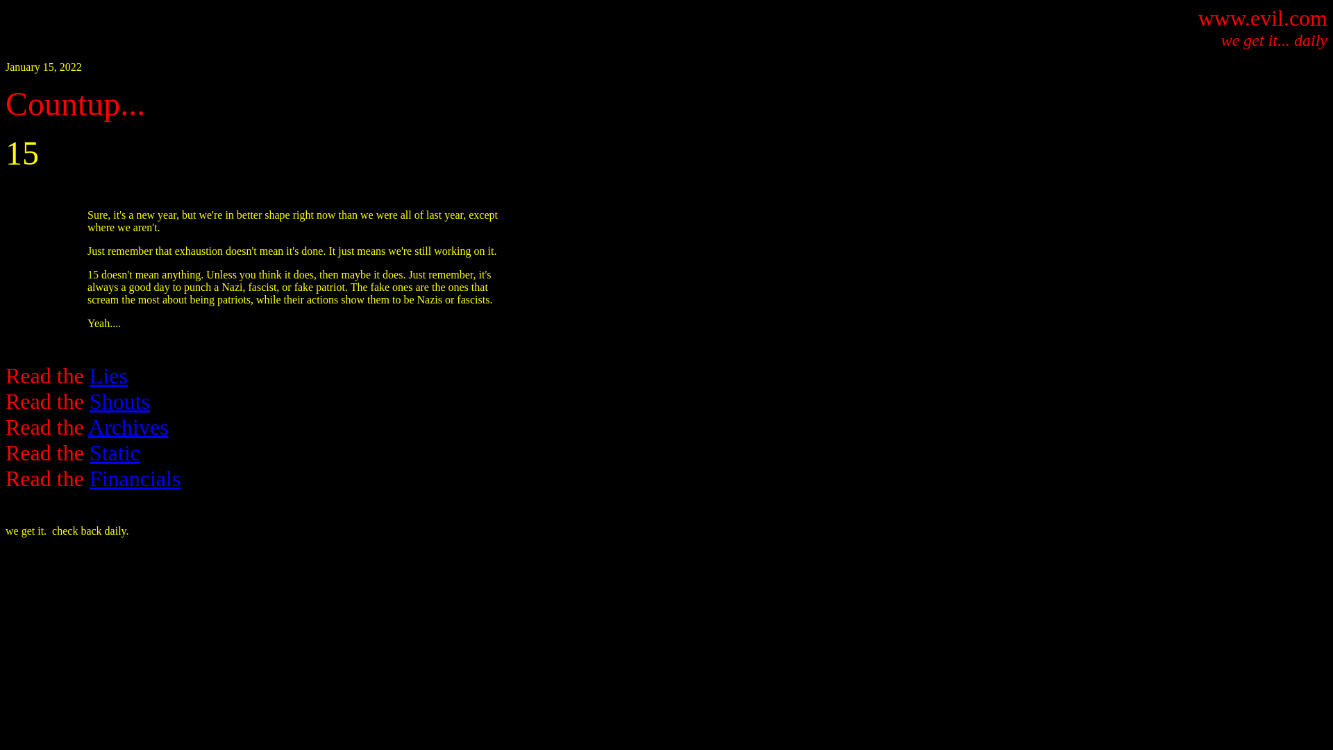 website screenshot of https://evil.com