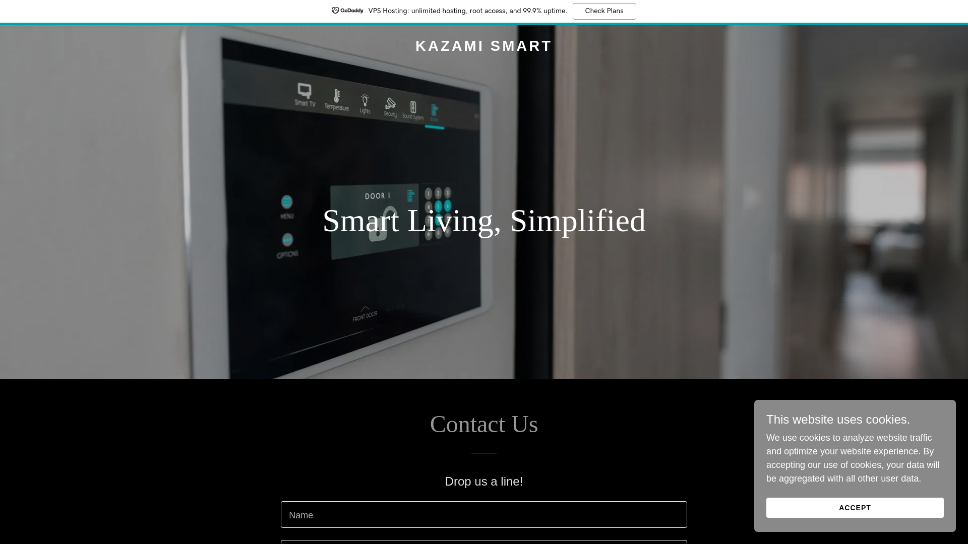 website screenshot of https://kazamismart.com/