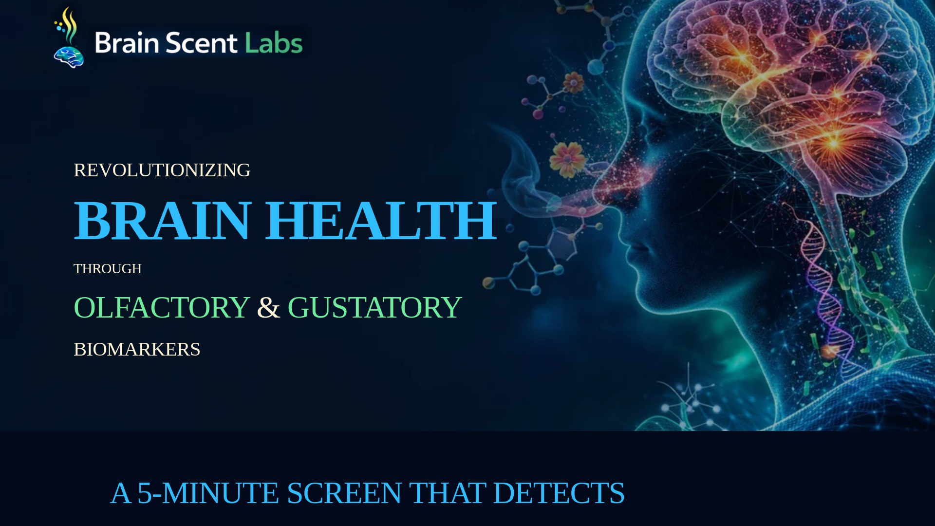 website screenshot of https://brainscentlabs.com/