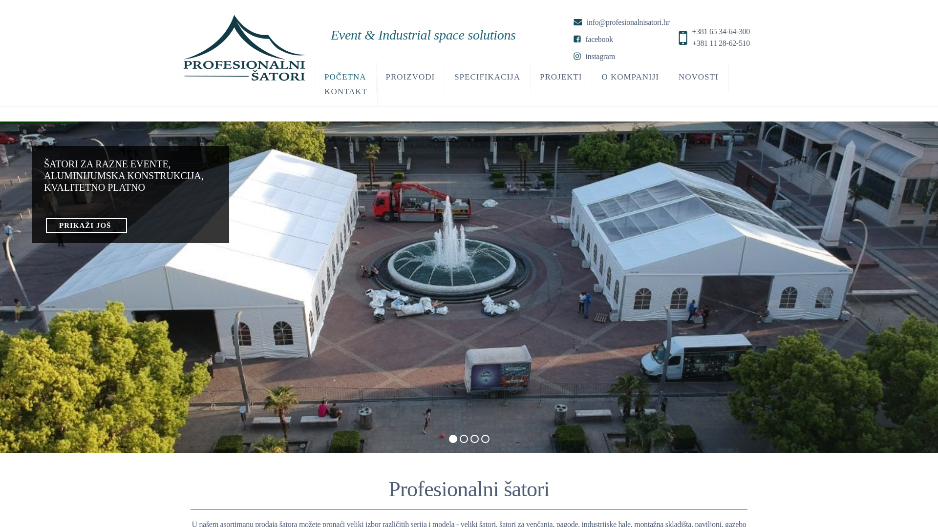 website screenshot of https://profesionalnisatori.hr/