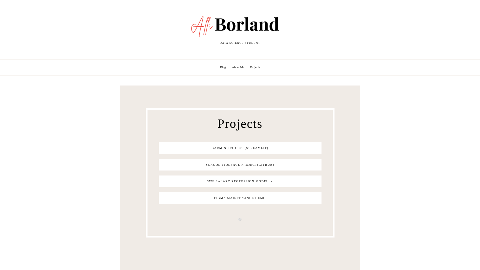 website screenshot of https://alliborland.tech/