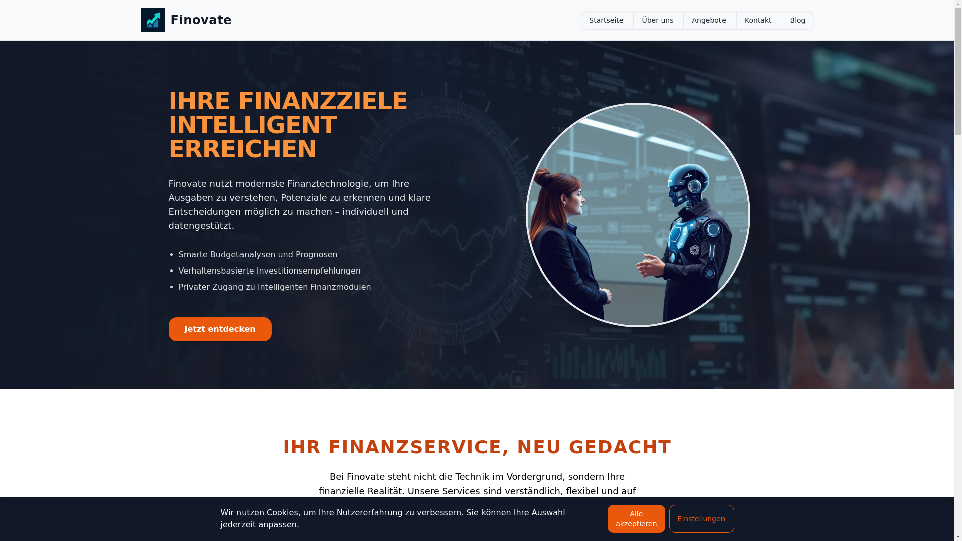 website screenshot of https://finovate-de.com/