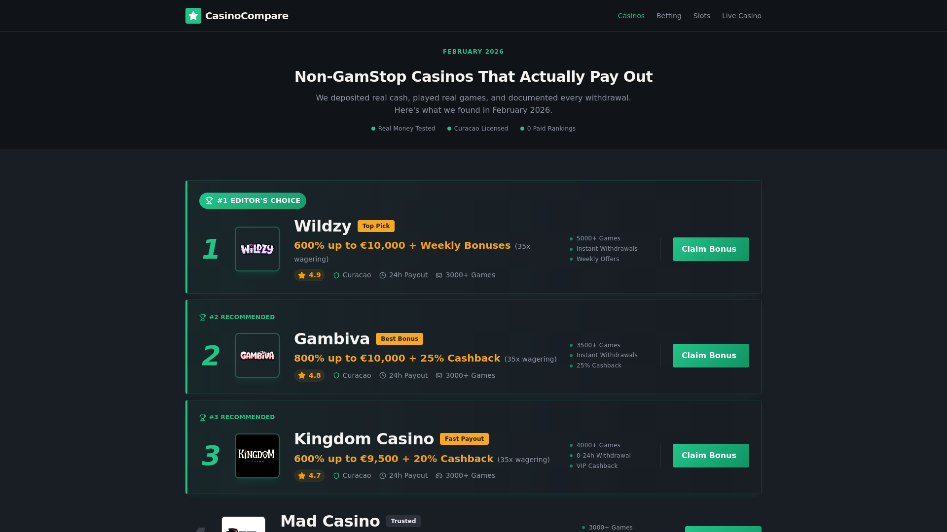 website screenshot of https://justfairplaycasino.site/