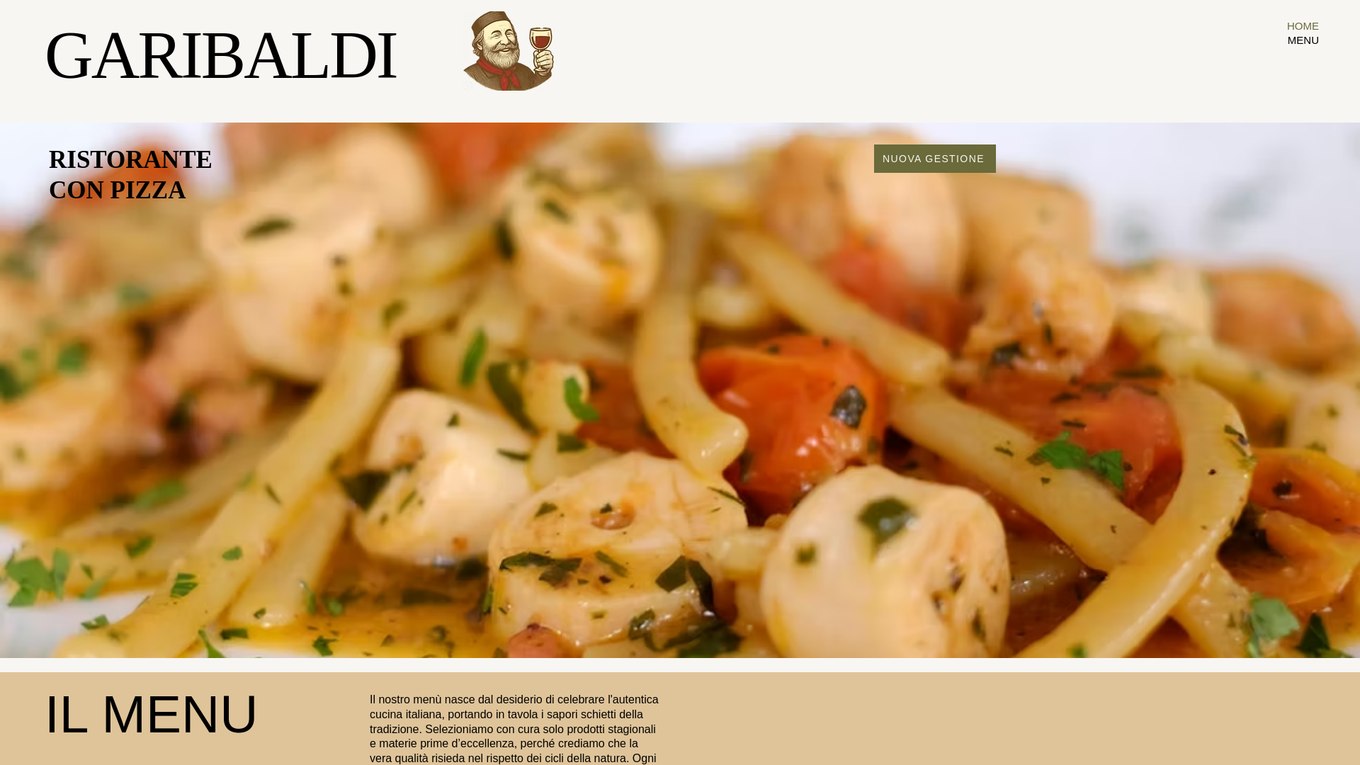 website screenshot of https://ristorantegaribaldicasnate.com/