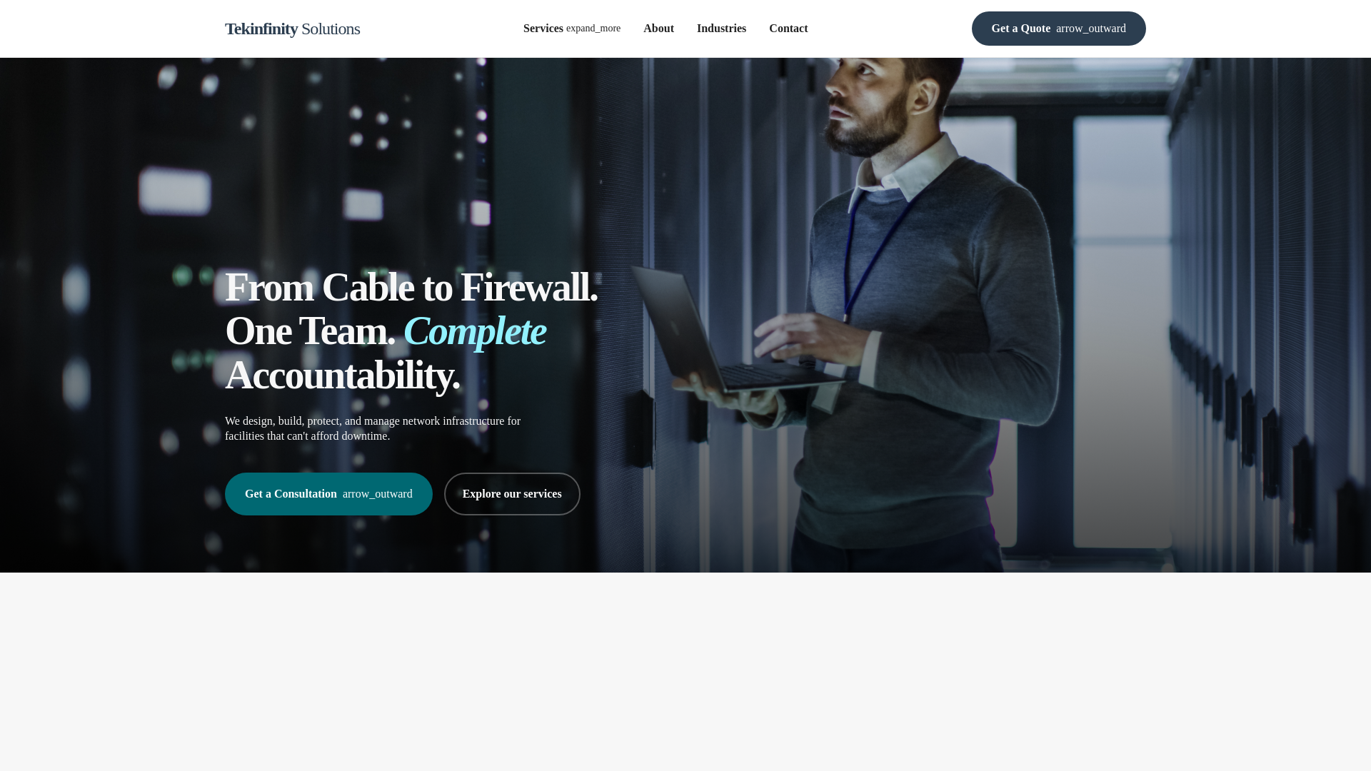 website screenshot of https://tekinfinity.pages.dev/