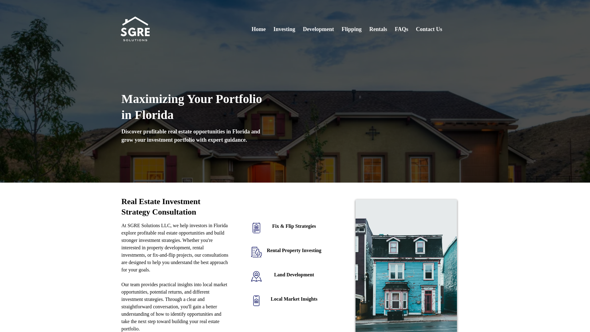 website screenshot of https://sgresolutionsllc.org