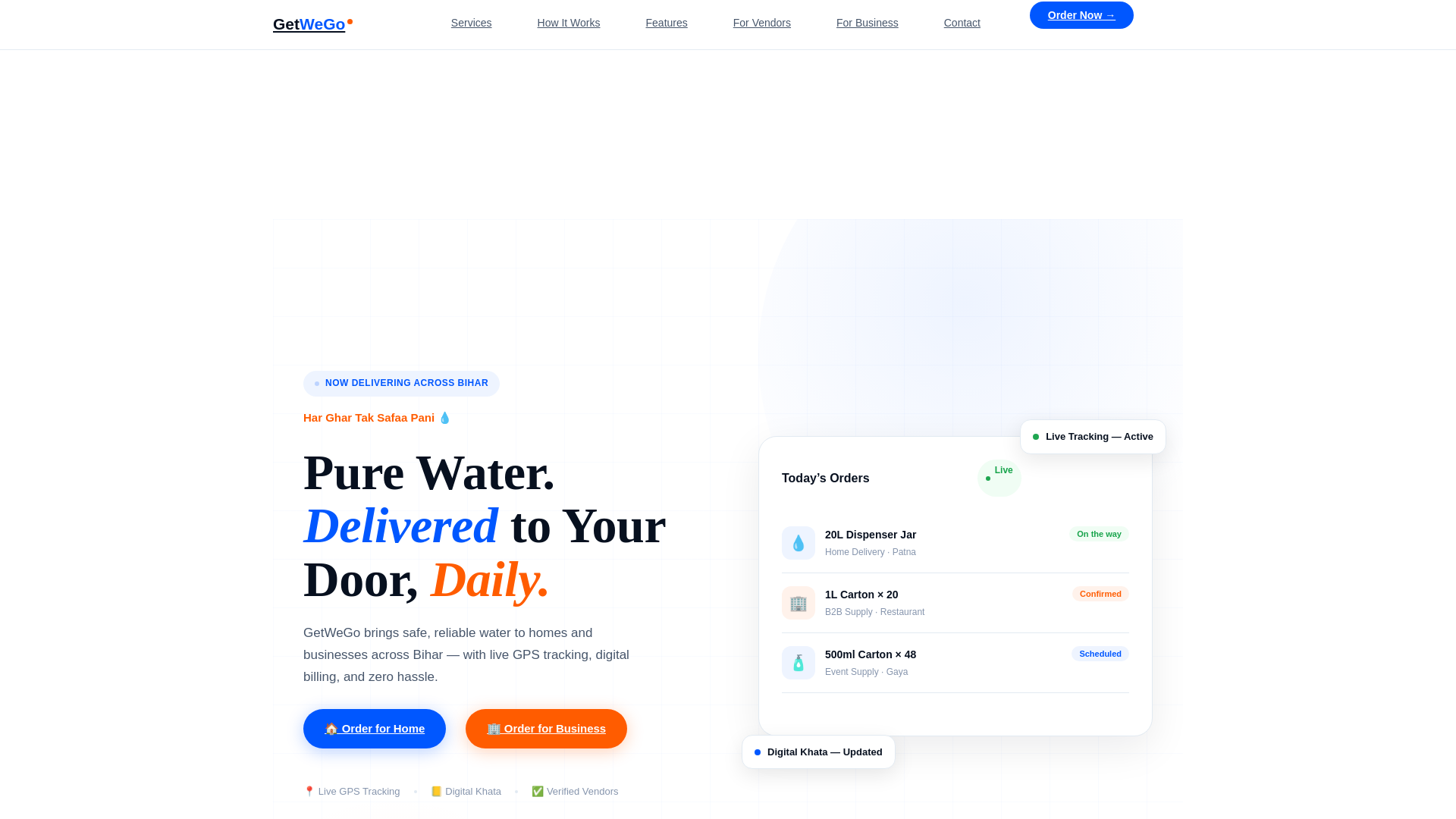 website screenshot of https://getwego.in