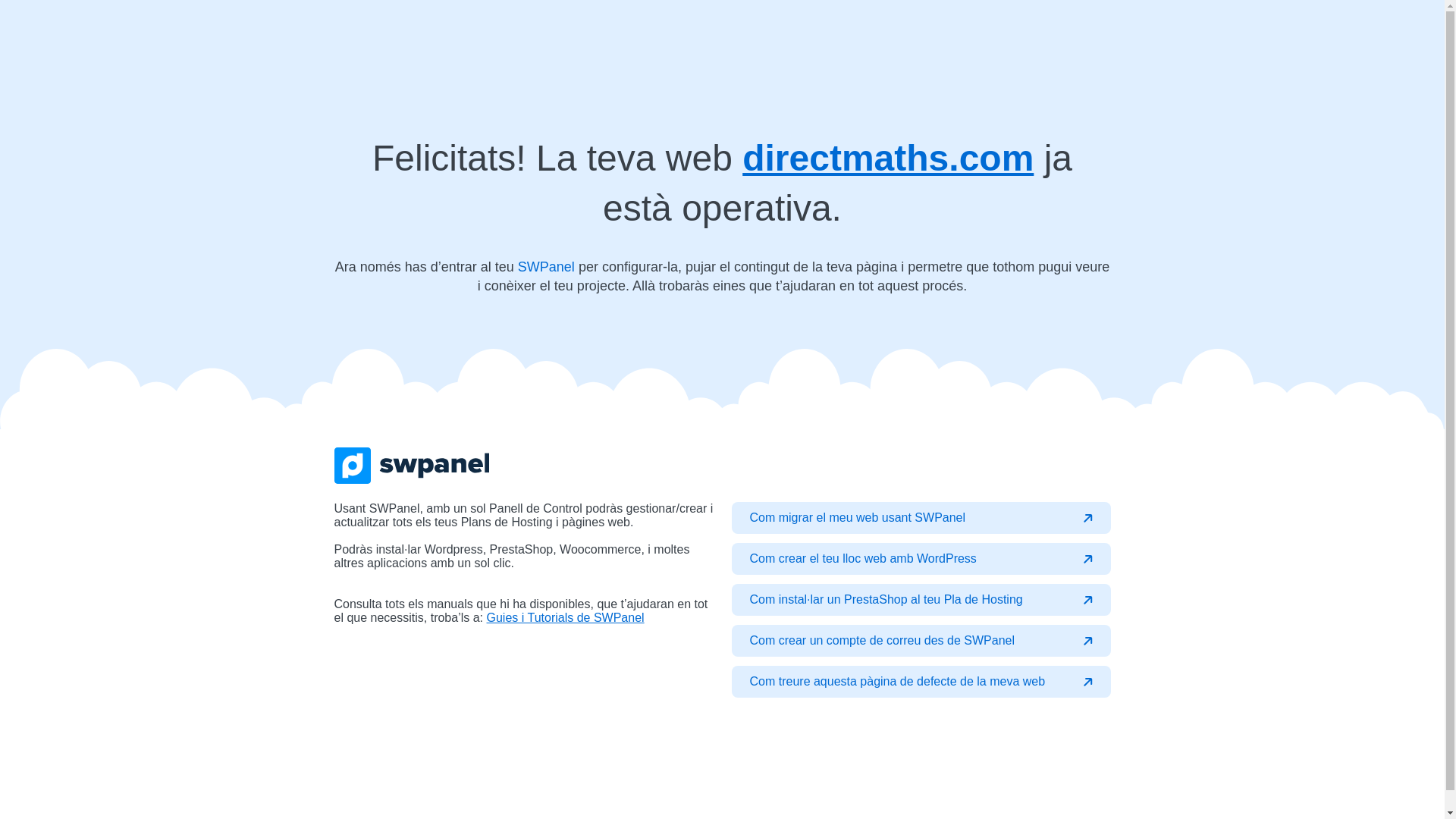 website screenshot of https://directmaths.com/