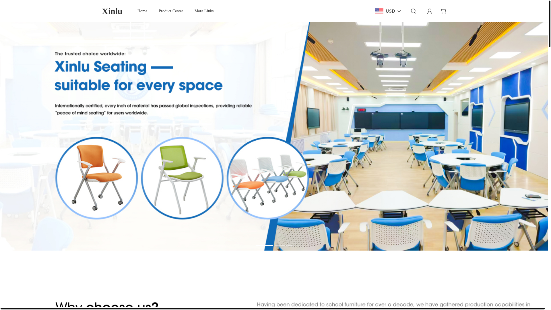 website screenshot of https://guangdongxinluofficechairs.com/