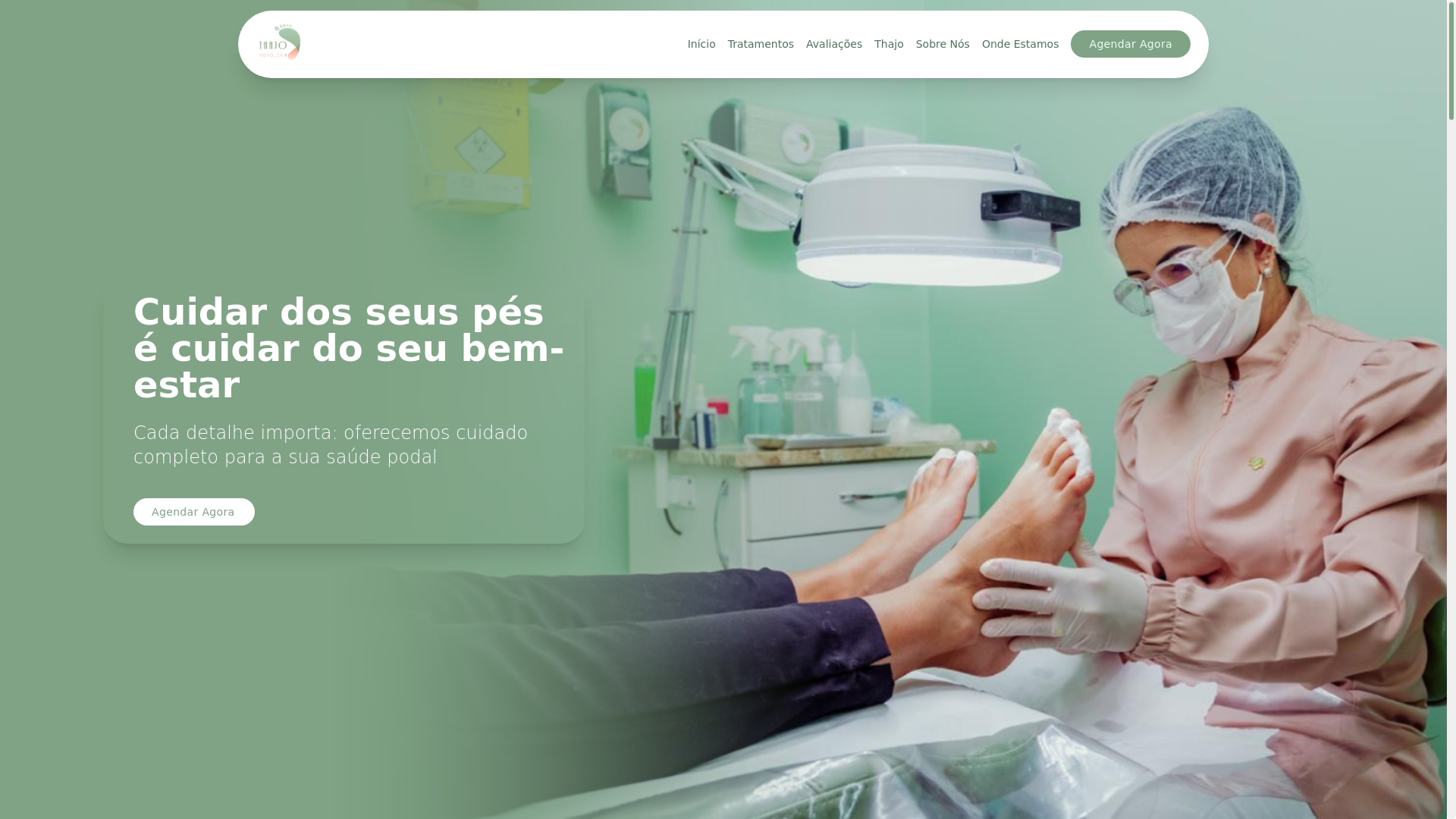 website screenshot of https://thajopodologiataboao.com.br/