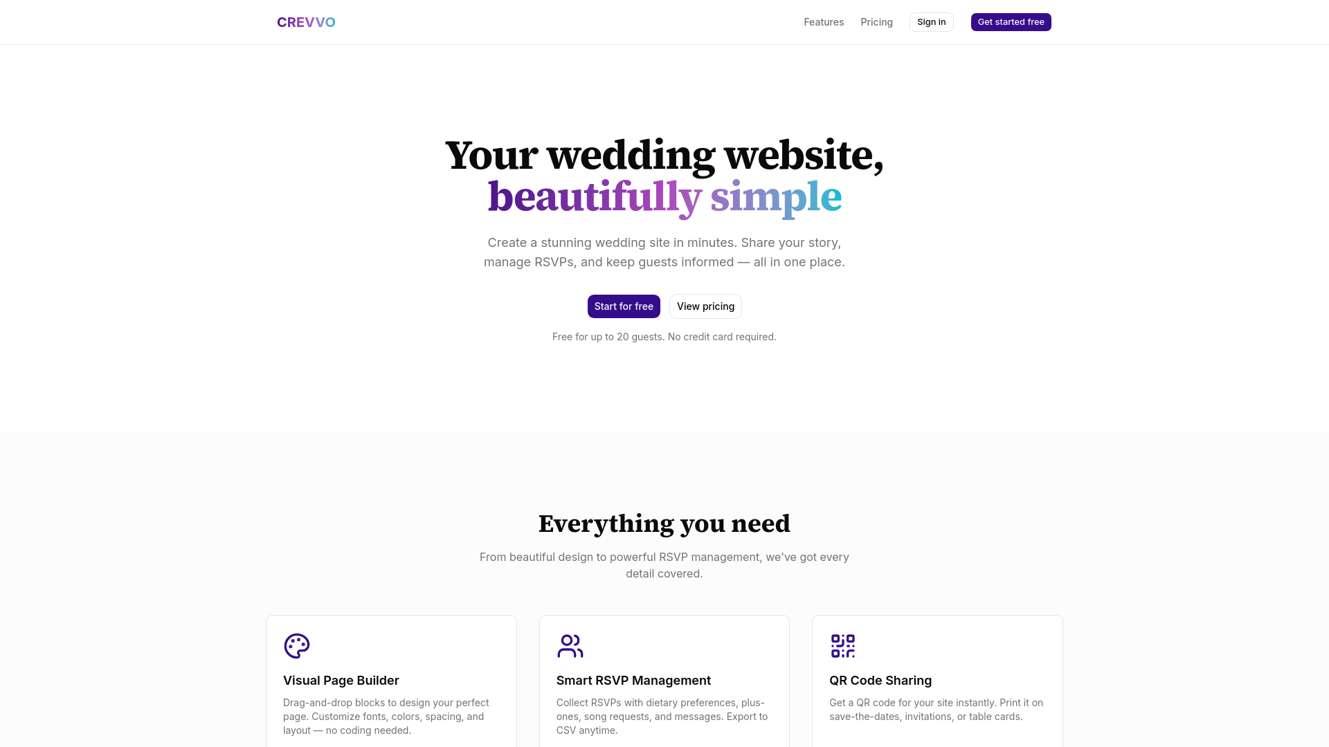 website screenshot of https://crevvo.app/