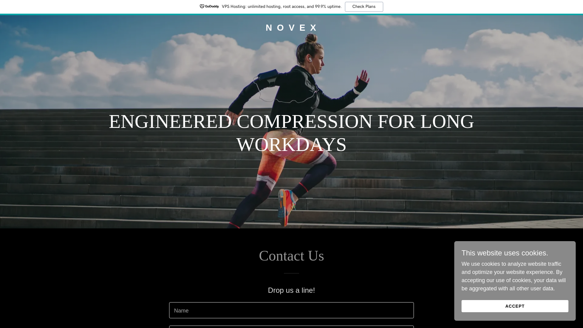 website screenshot of https://novexwear.com/