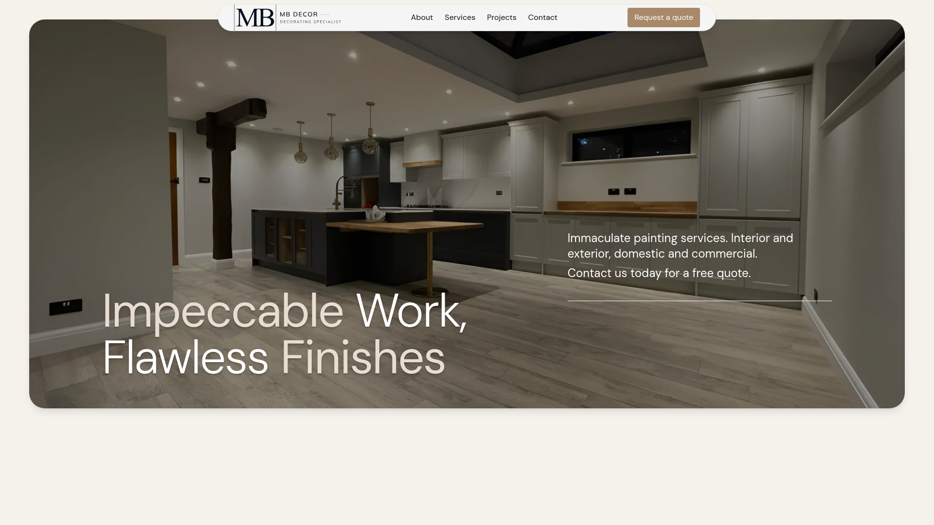 website screenshot of https://mbdecorspecialist.co.uk