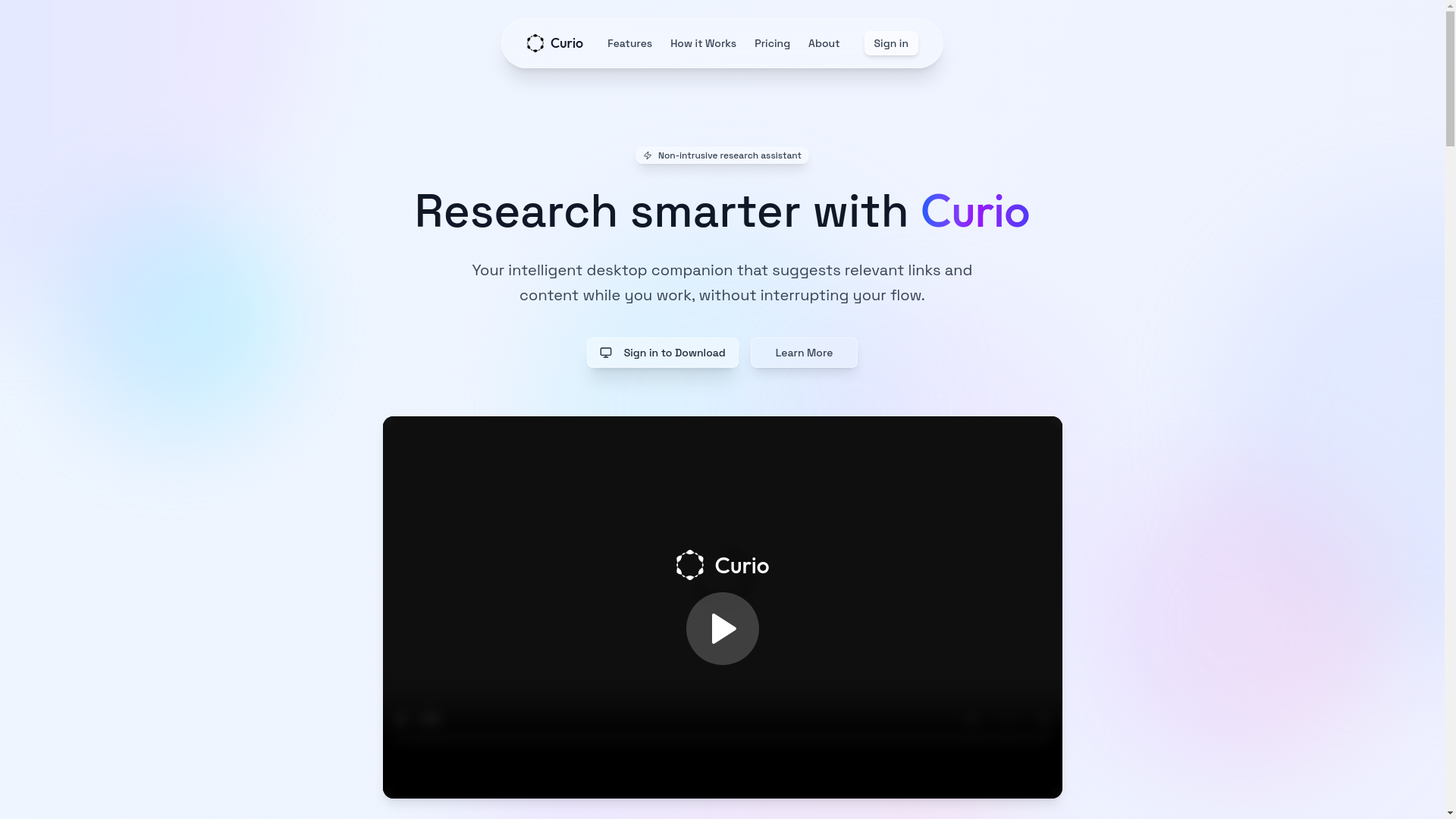 website screenshot of https://curioagent.com/