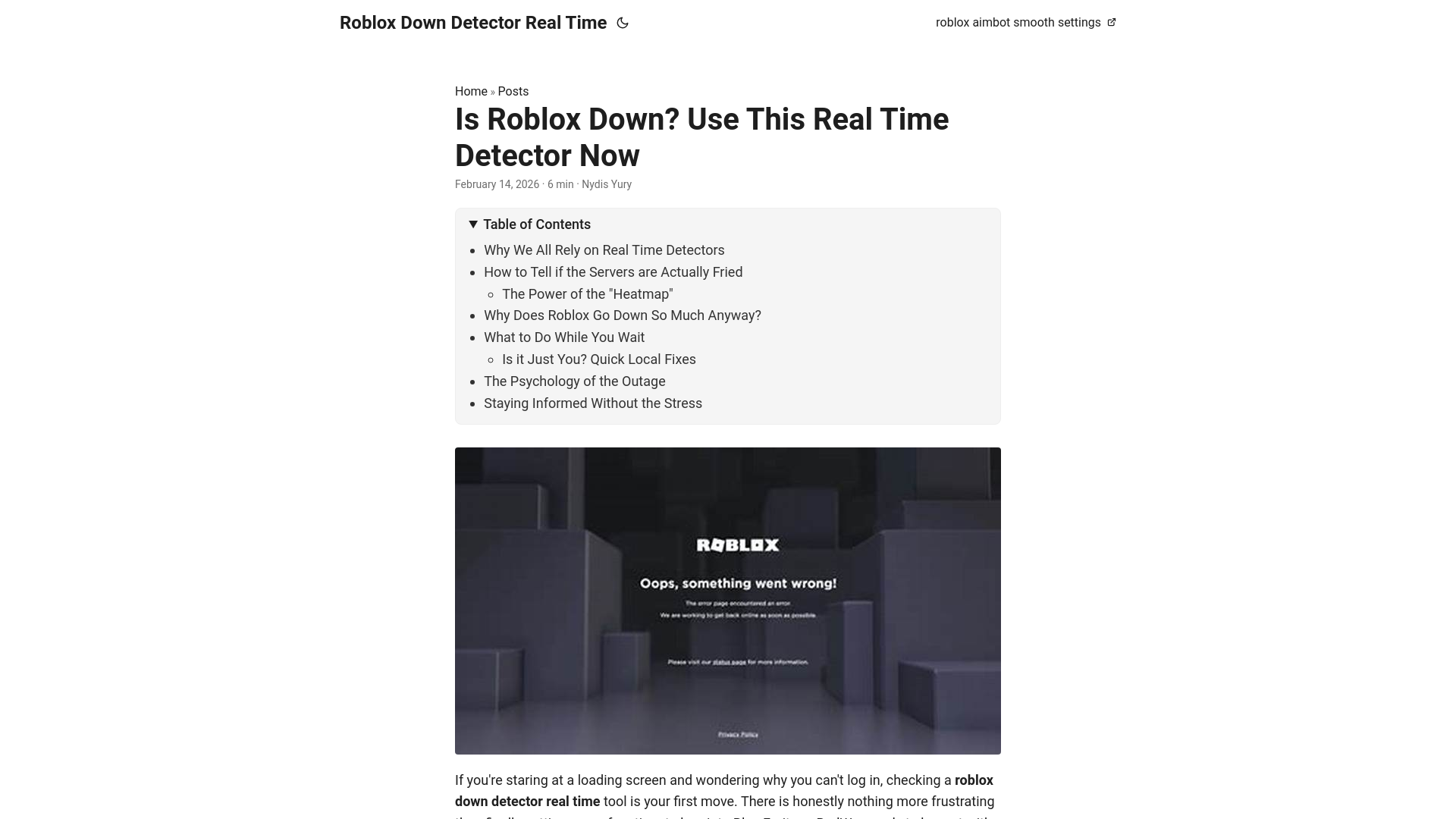 website screenshot of https://roblox-down-detector-real-time.pages.dev/