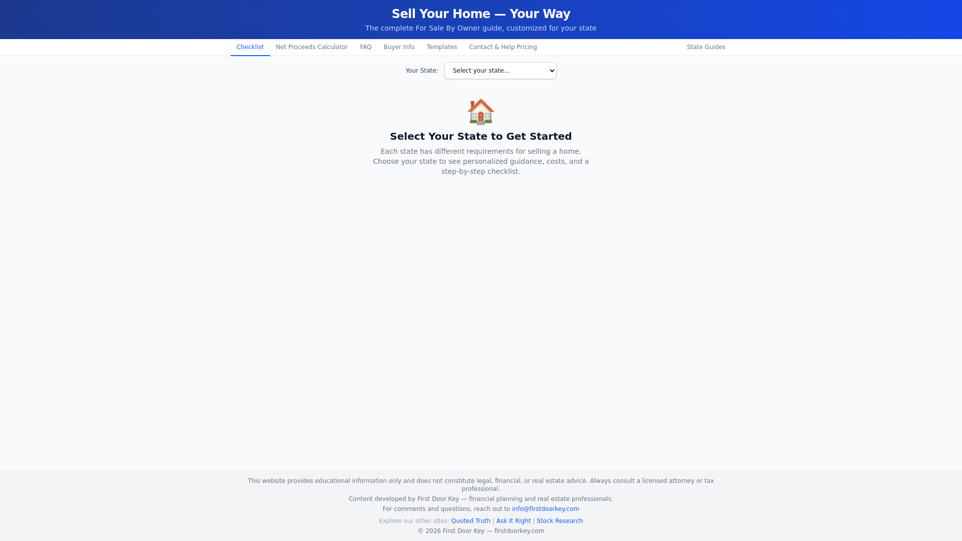 website screenshot of https://firstdoorkey.com