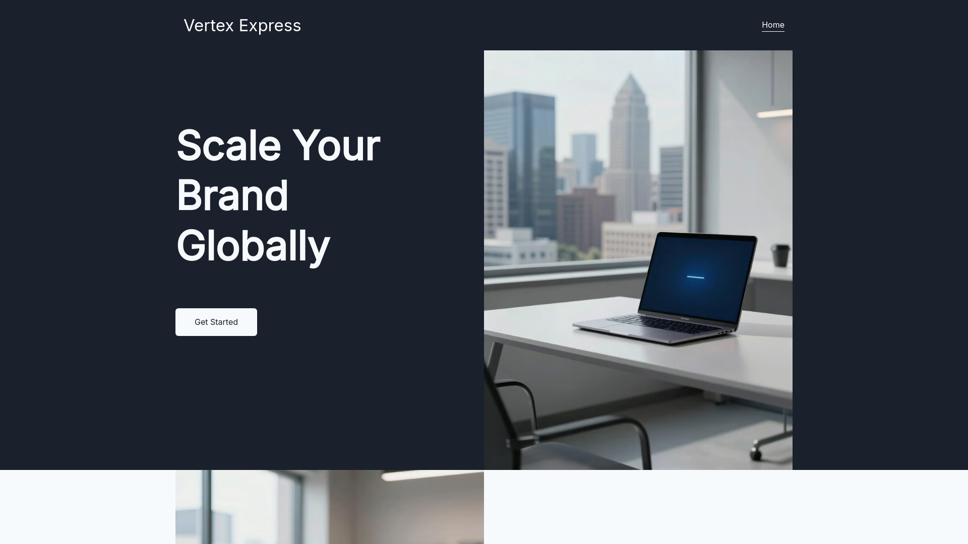 website screenshot of https://vertexexpress.site/