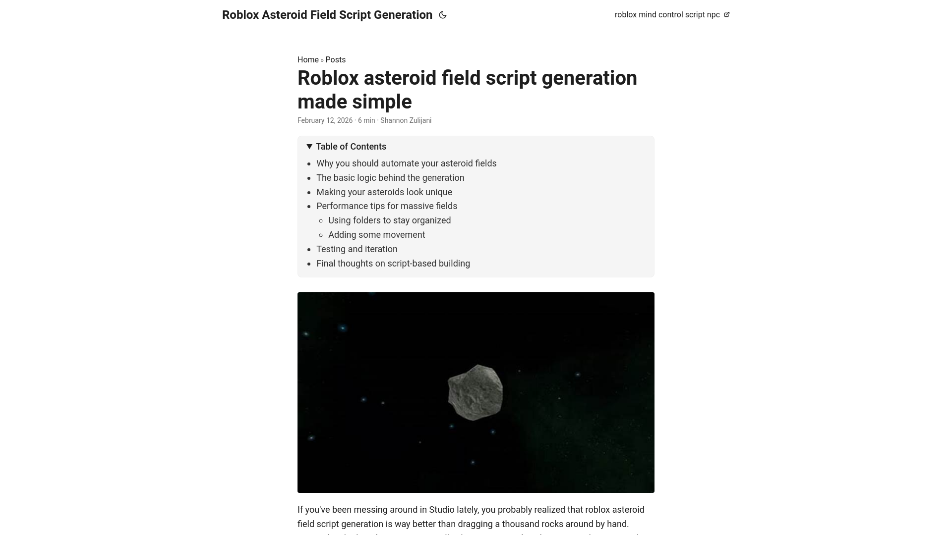website screenshot of https://roblox-asteroid-field-script-generation.pages.dev/