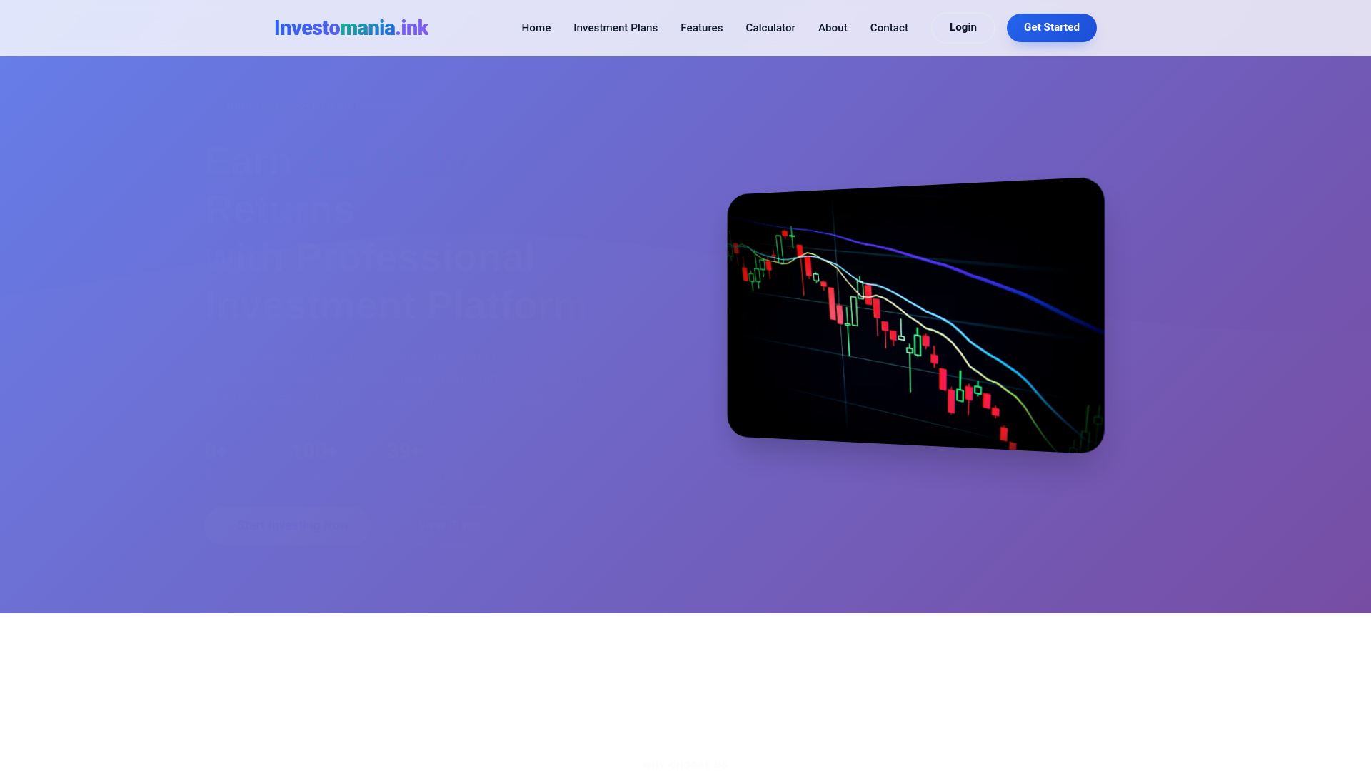 website screenshot of https://investomania.ink/