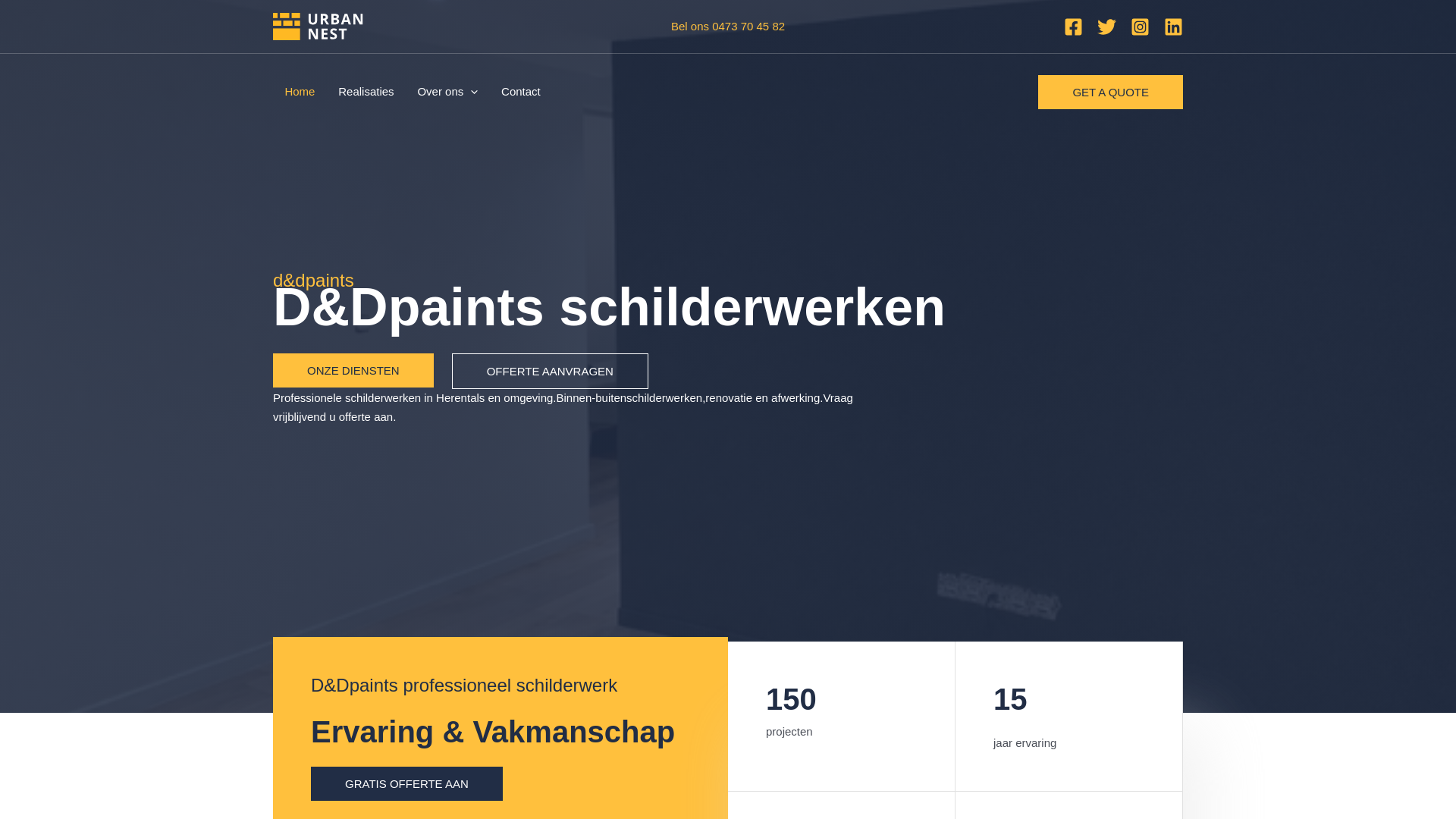 website screenshot of https://ddpaints.be/