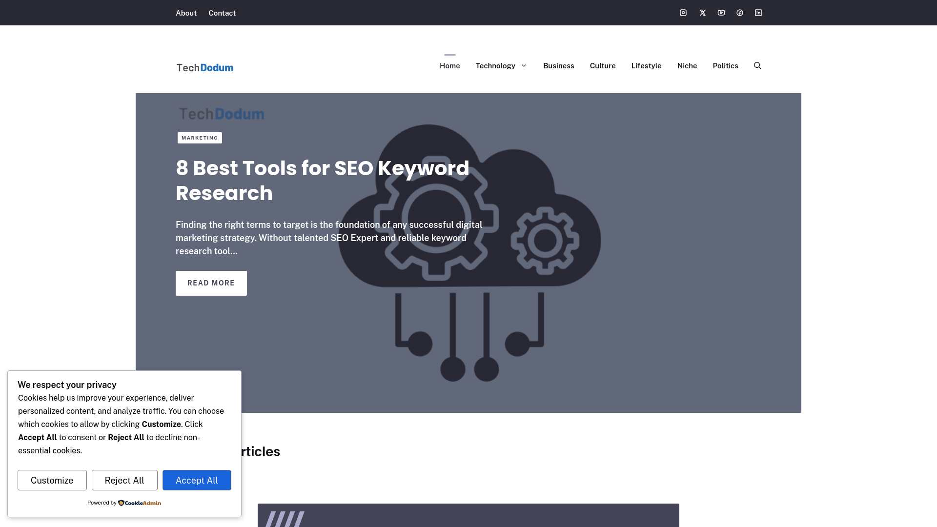 website screenshot of https://techdodum.com
