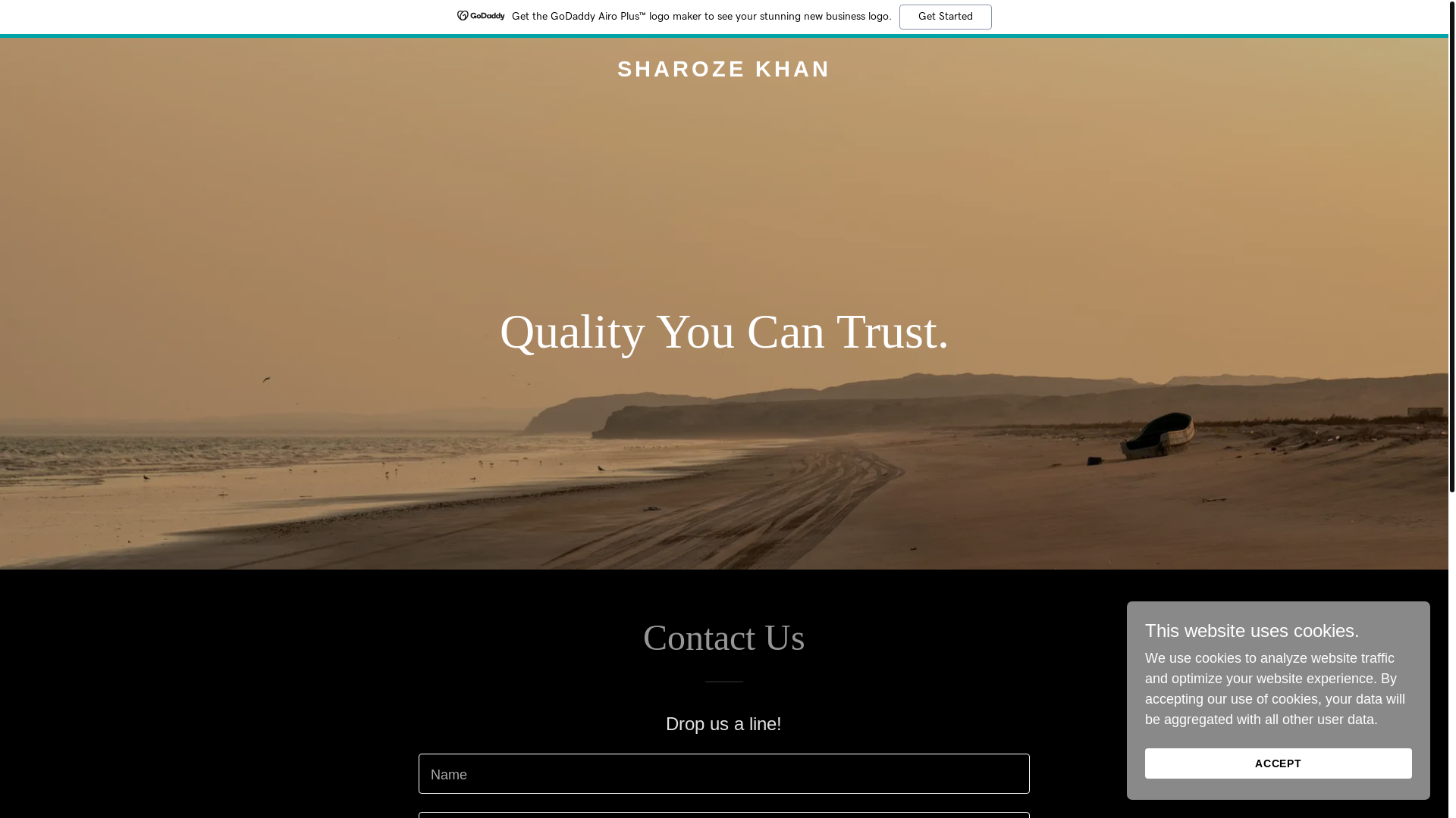 website screenshot of https://sharozekhan.com/
