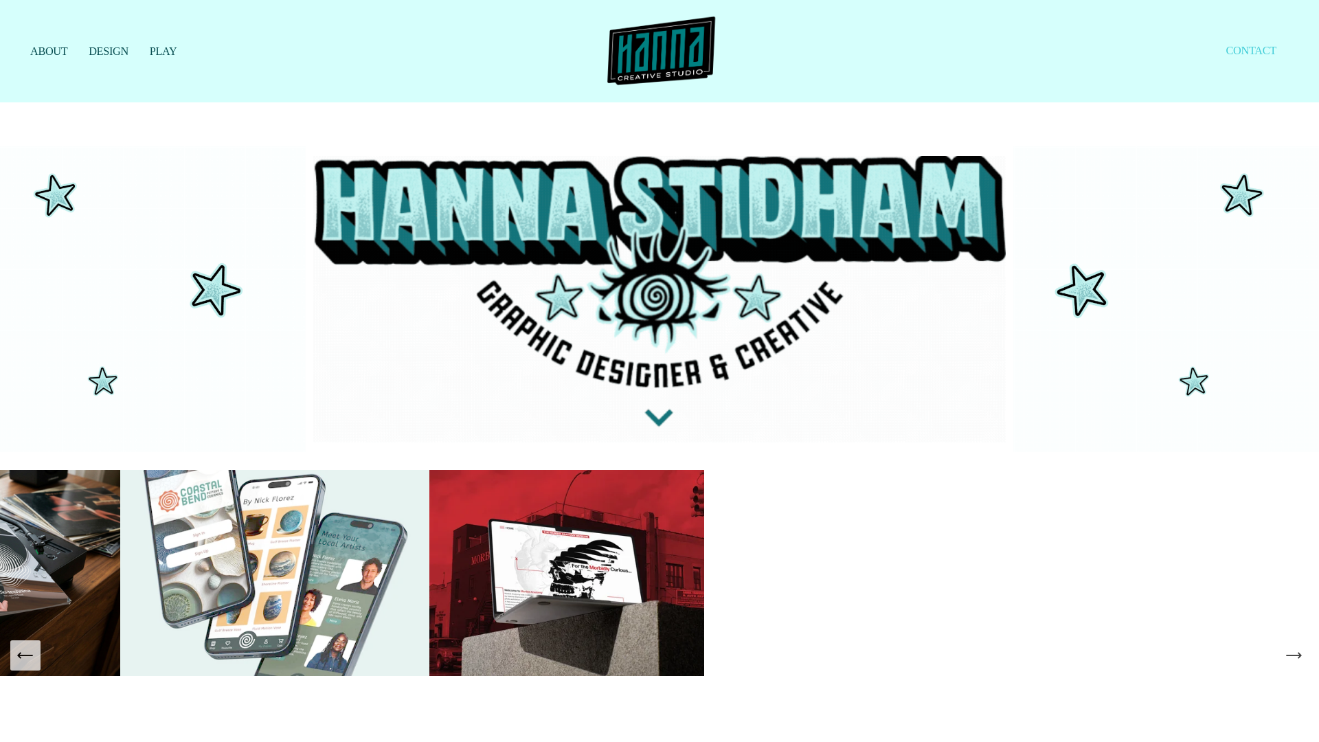 website screenshot of https://hannastidhamcreative.com/