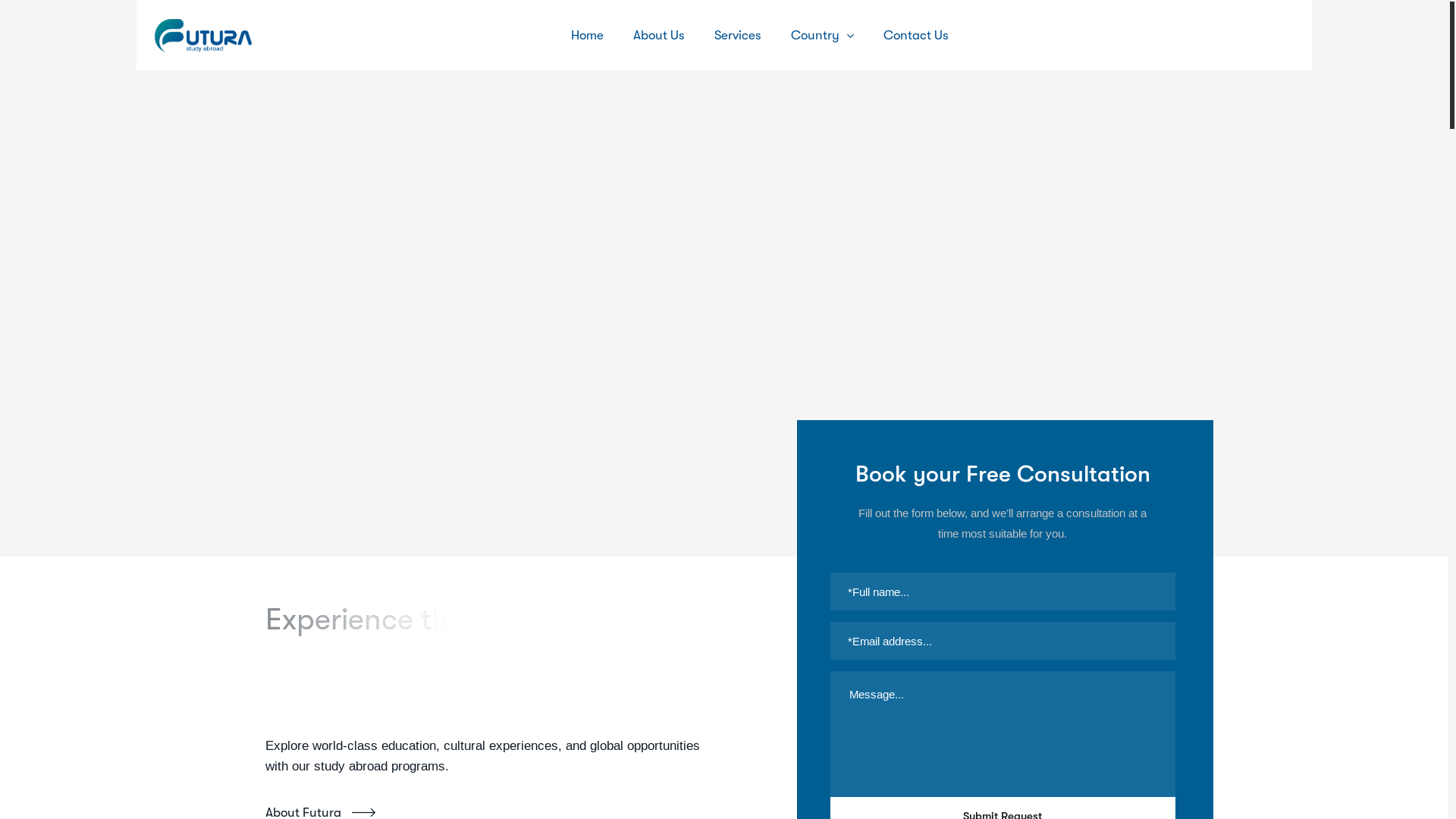 website screenshot of https://futurastudyabroad.in/