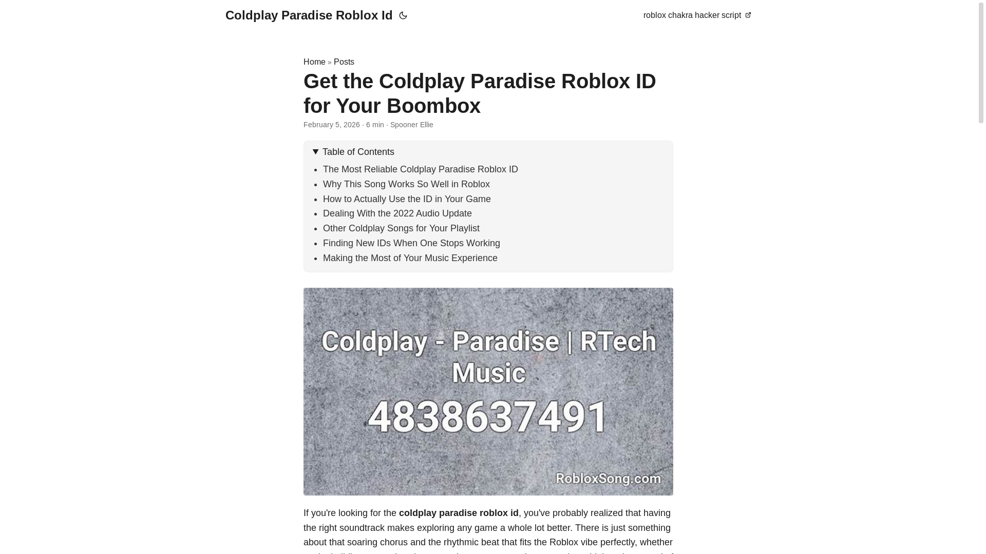 website screenshot of https://coldplay-paradise-roblox-id.pages.dev/