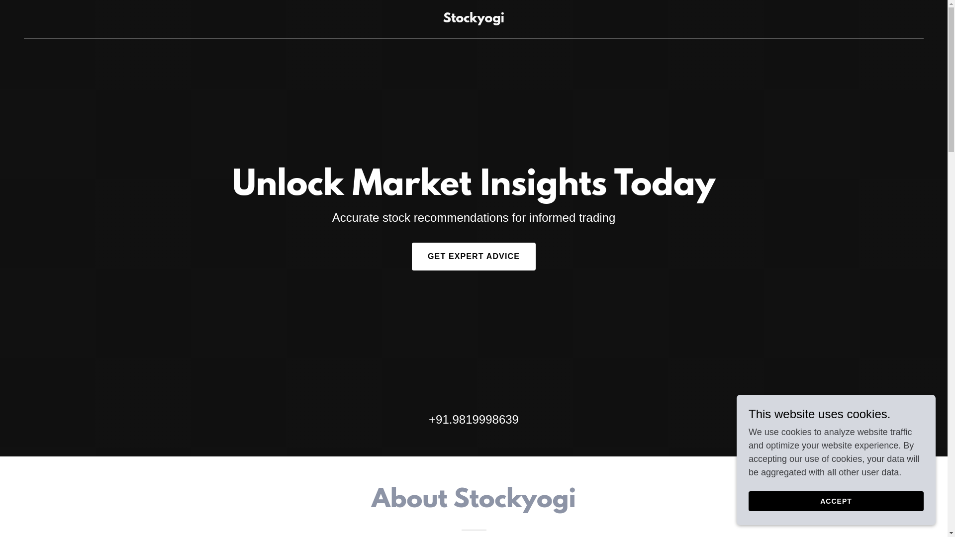 website screenshot of https://stockyogi.co.in/