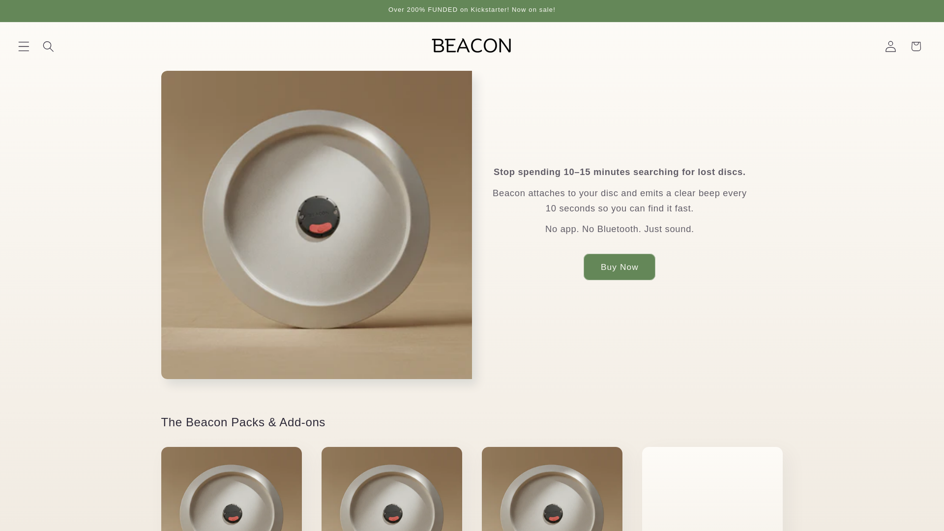 website screenshot of https://beacondiscgolf.co/