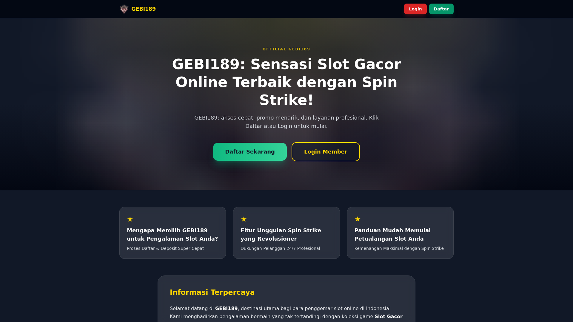 website screenshot of https://gebi189-sensasi-slot.pages.dev/