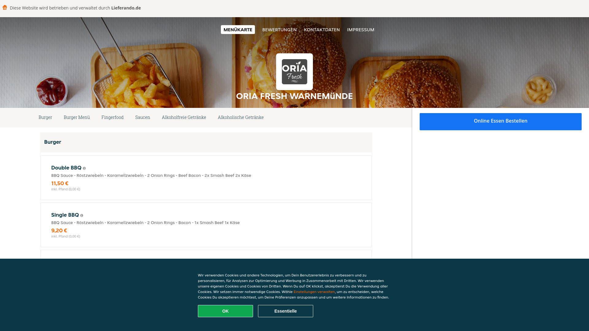 website screenshot of https://oriafresh-rostock-warnemunde.de