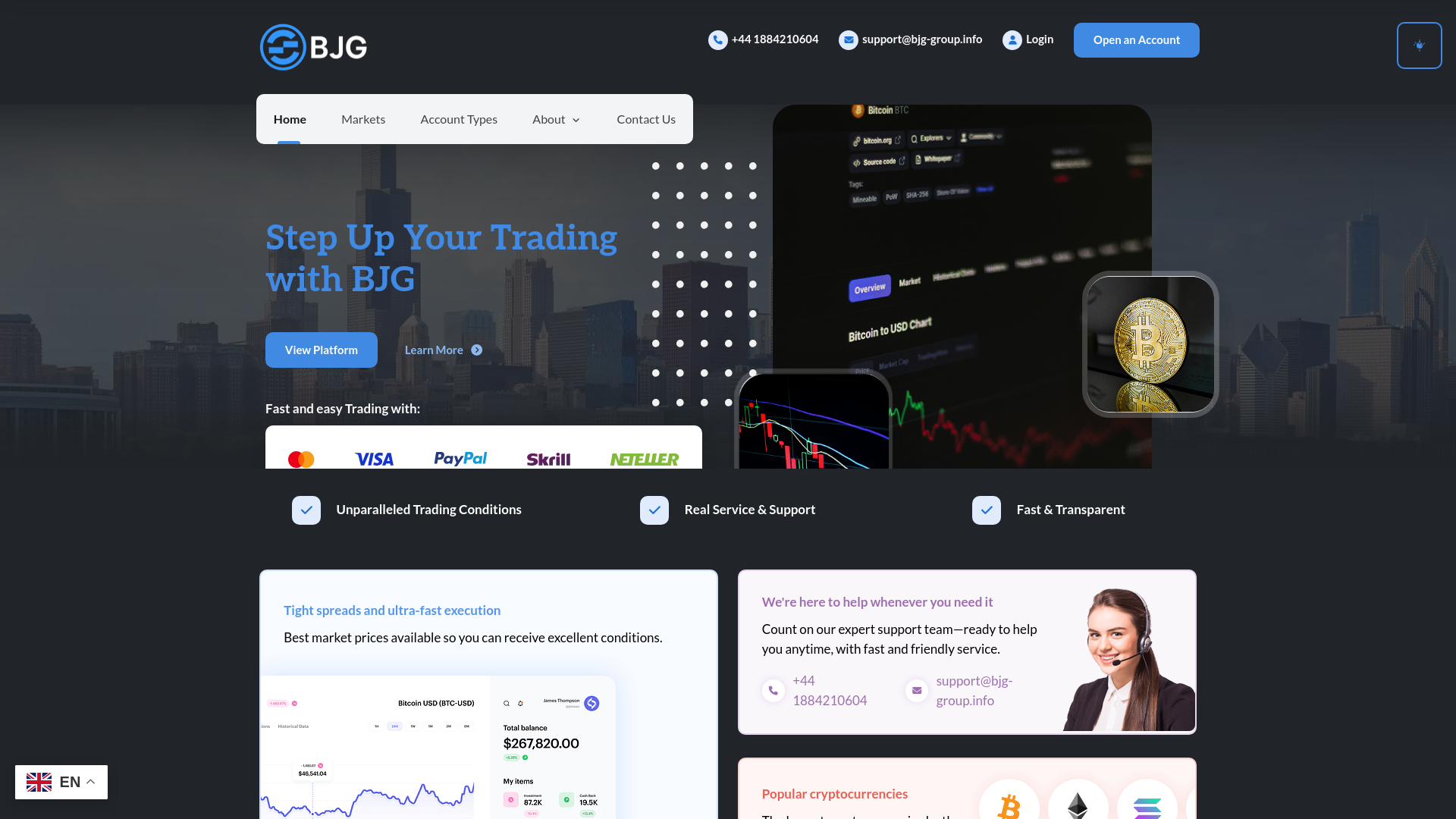 website screenshot of http://www.bjg-group.com