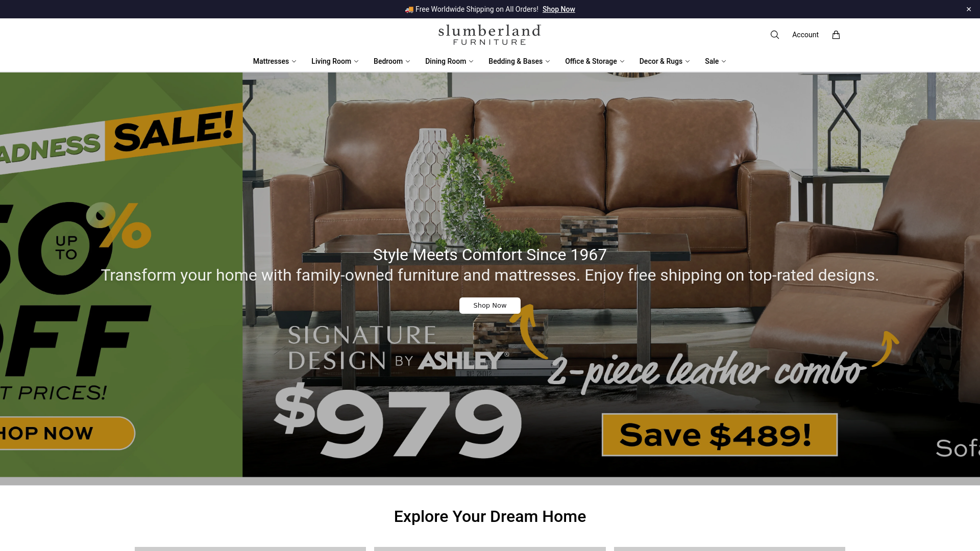 website screenshot of https://getslumberland.shop/