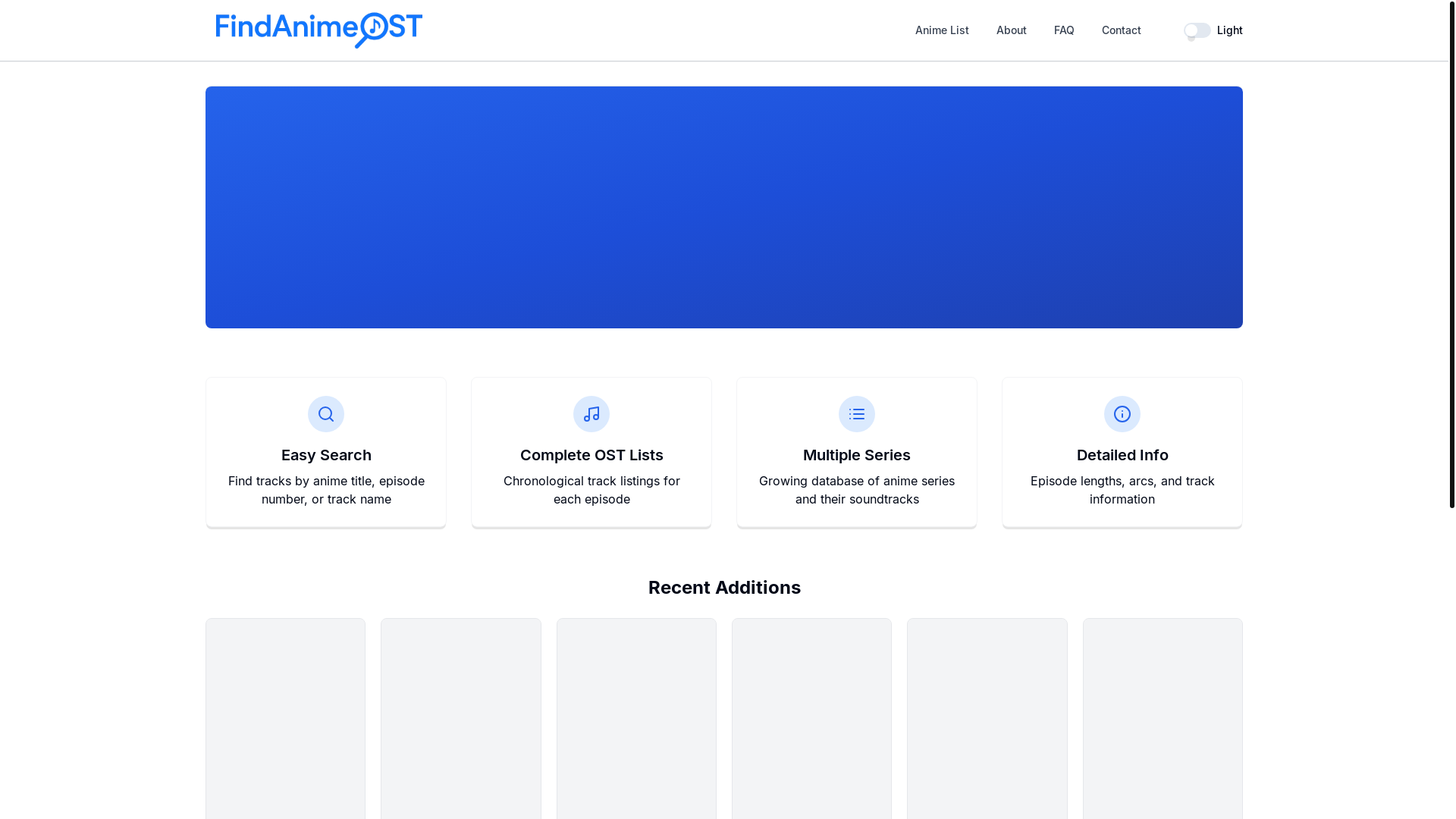 website screenshot of https://findanimeost.pages.dev/