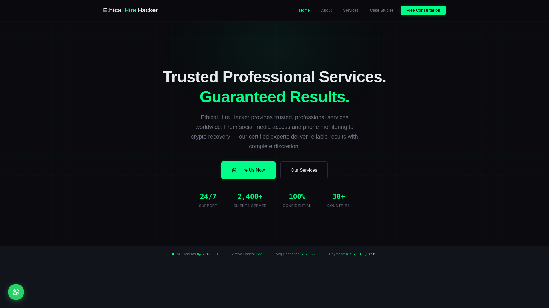 website screenshot of https://ethicalhirehacker.com