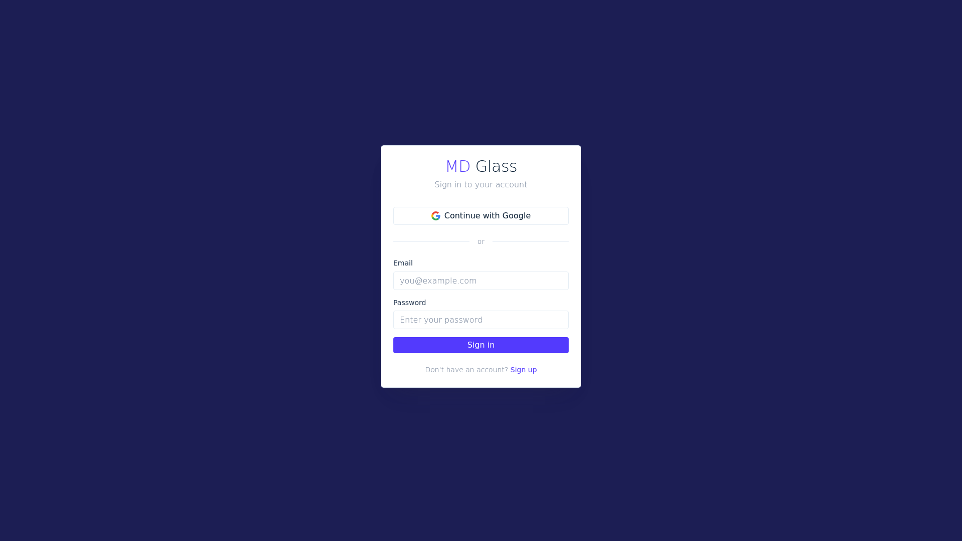 website screenshot of https://md-glass-dashboard.pages.dev/