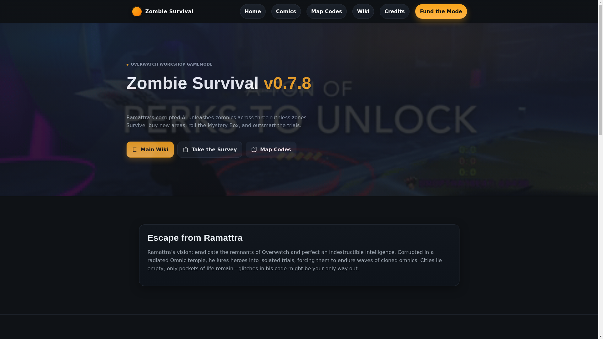 website screenshot of https://wallertrevor.github.io/zombies/